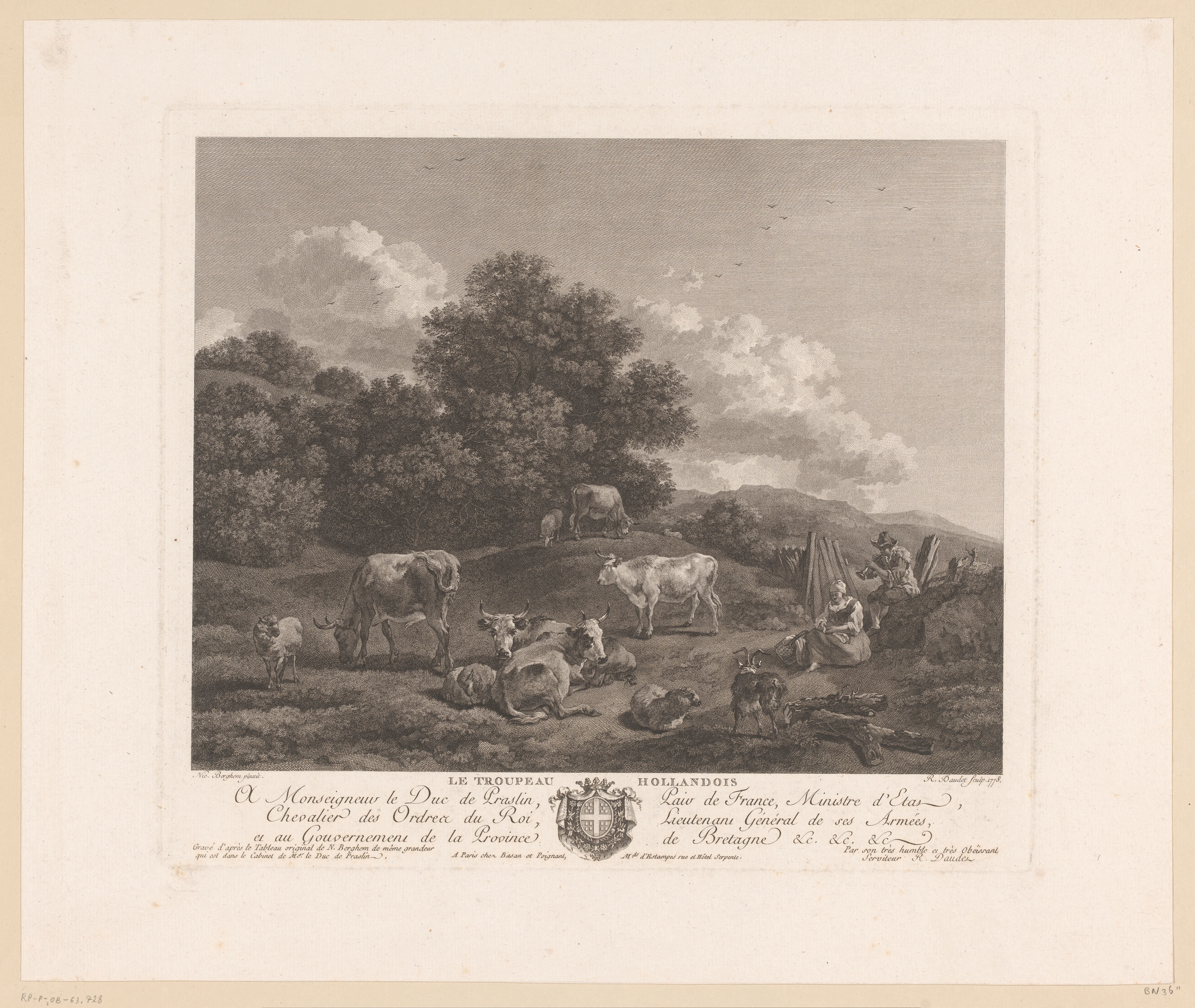 Landschap met herders en vee
