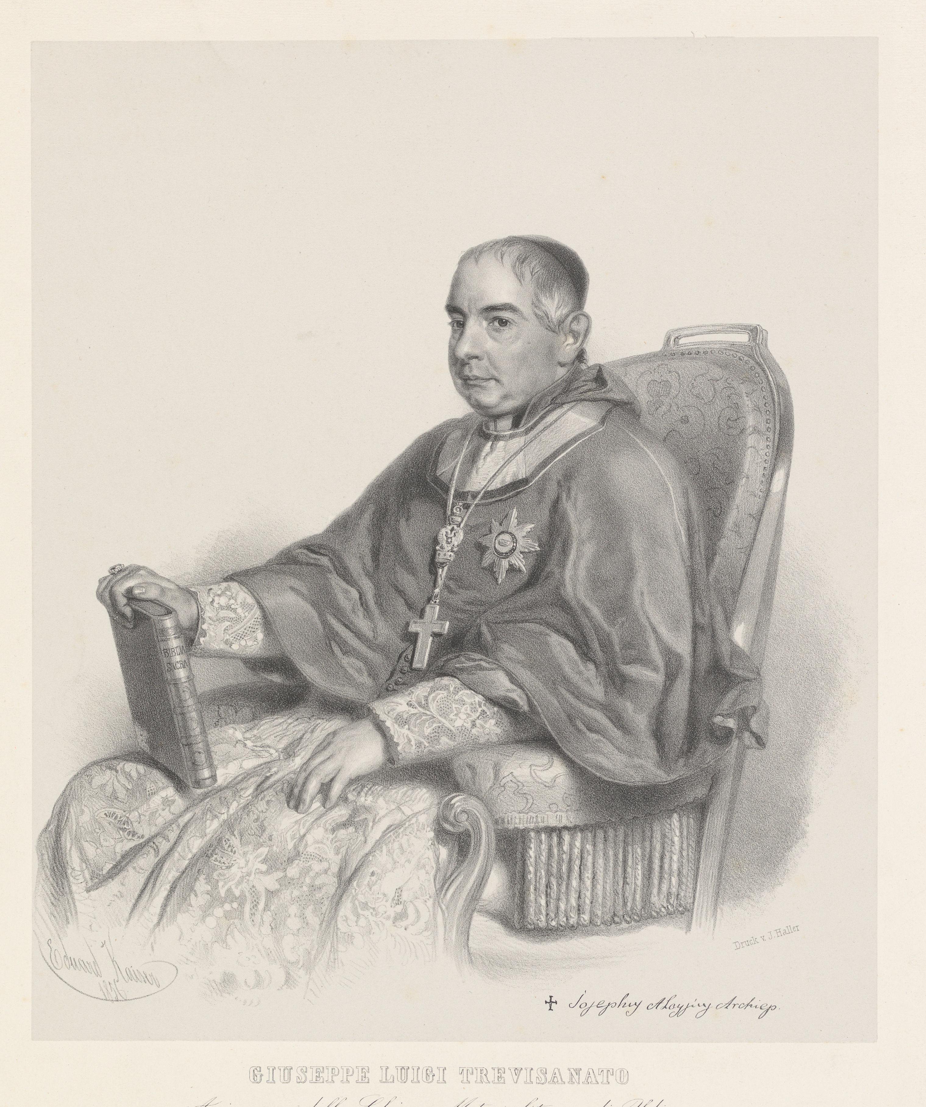 Portret van Giuseppe Luigi Trevisanato, aartsbisschop van Udine