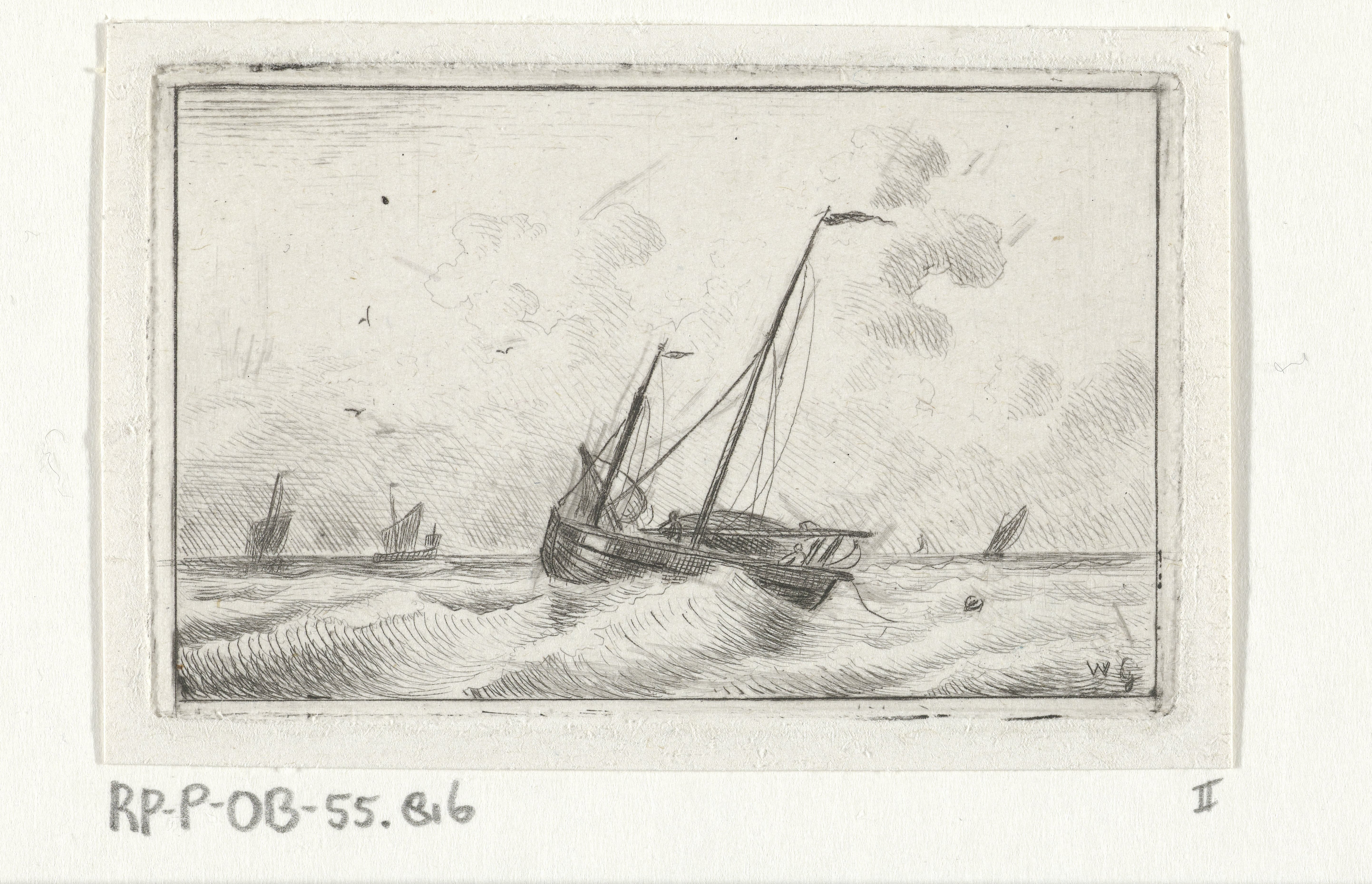 Schip op golven