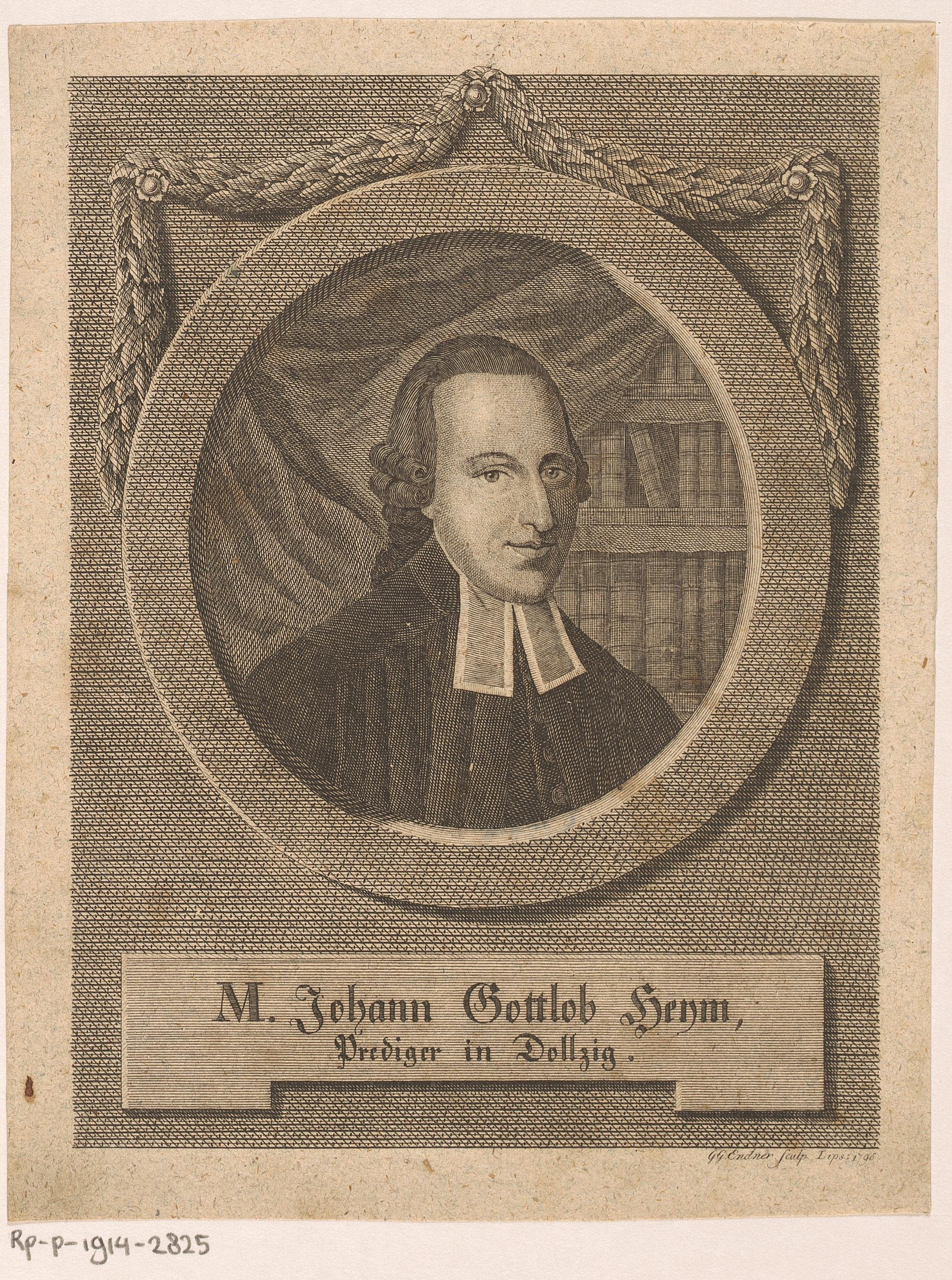 Portret van Johann Gottlob Heym