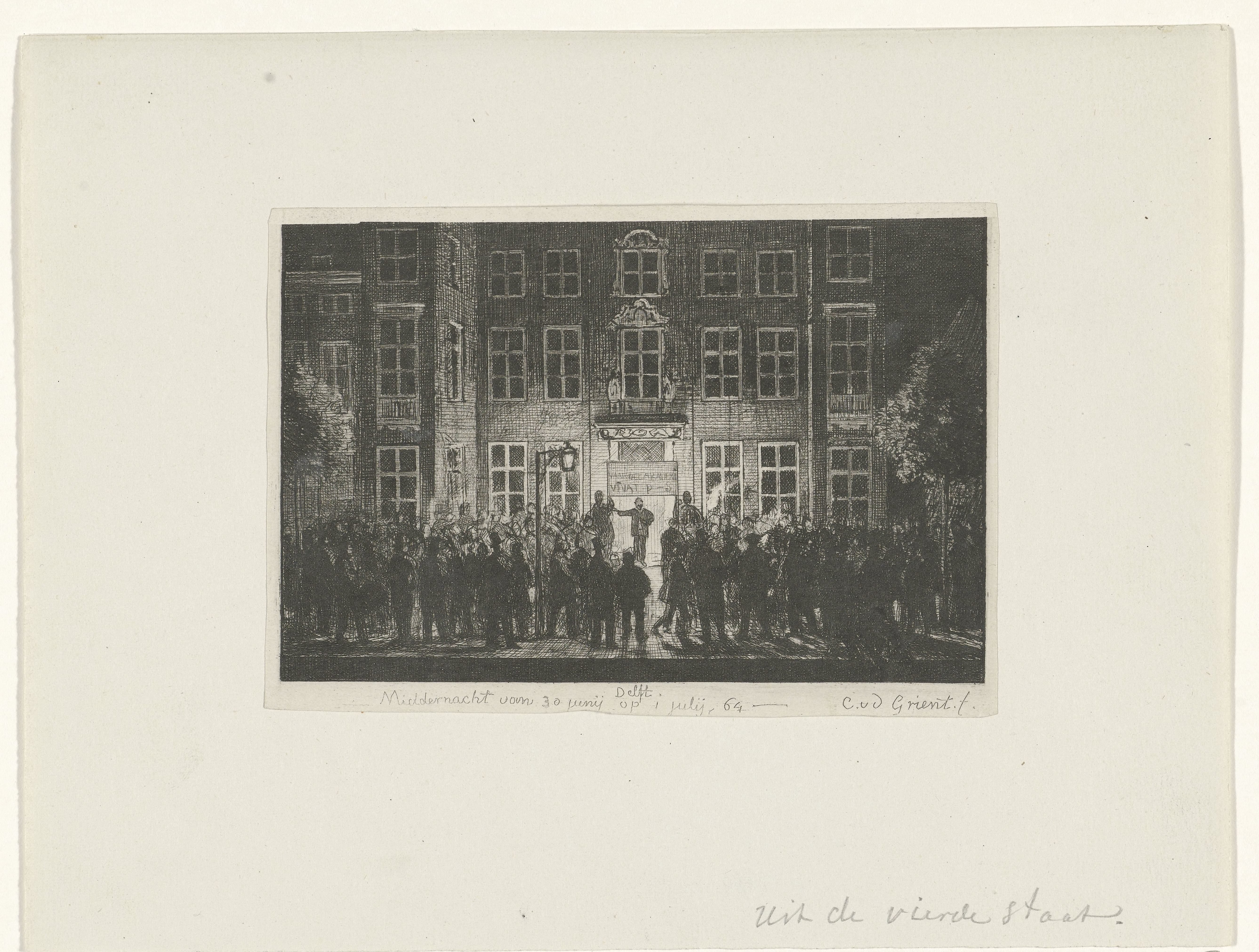 Begrafenis van de Delftsche academie, 30 juni 1864