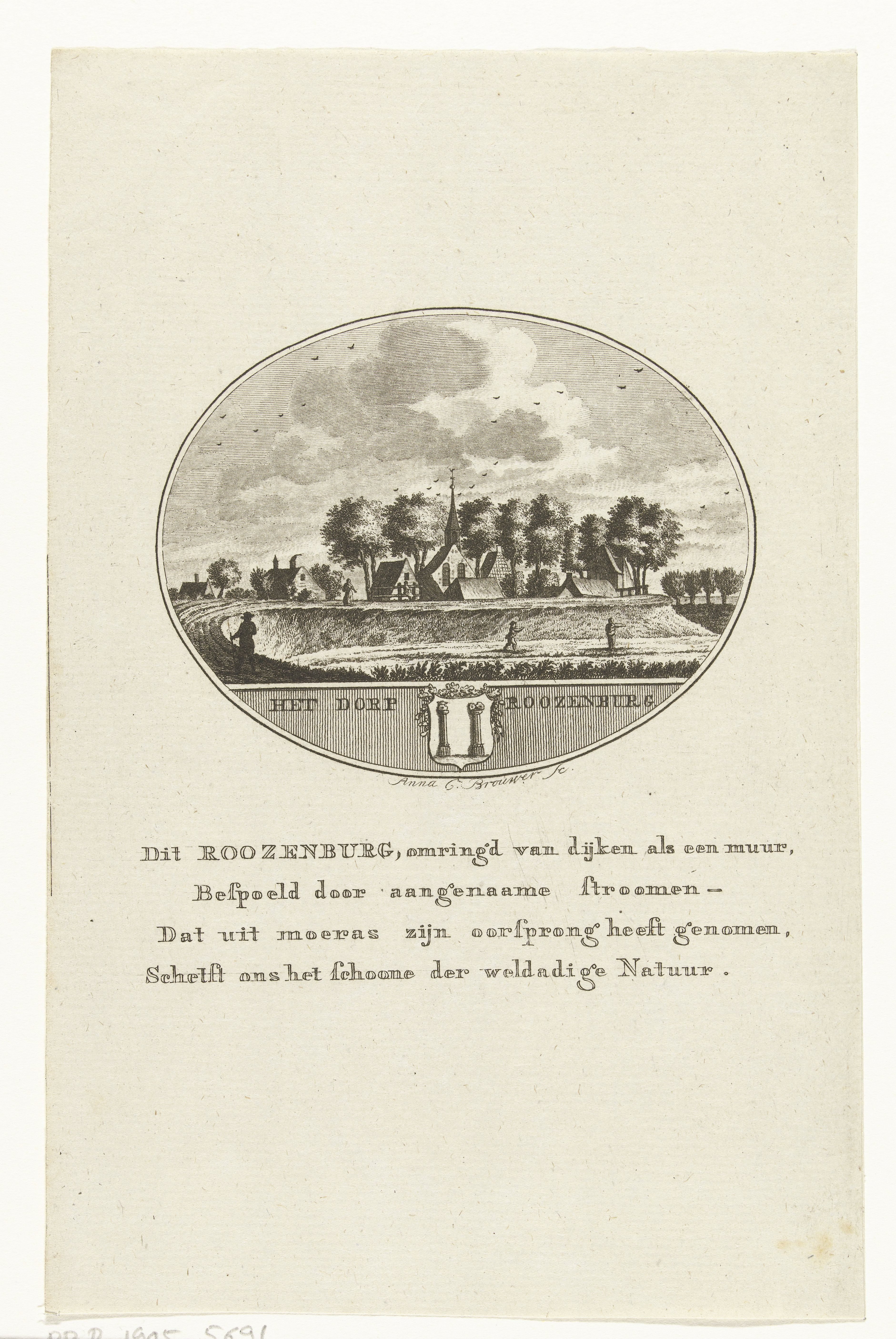 Gezicht op het dorp Rozenburg