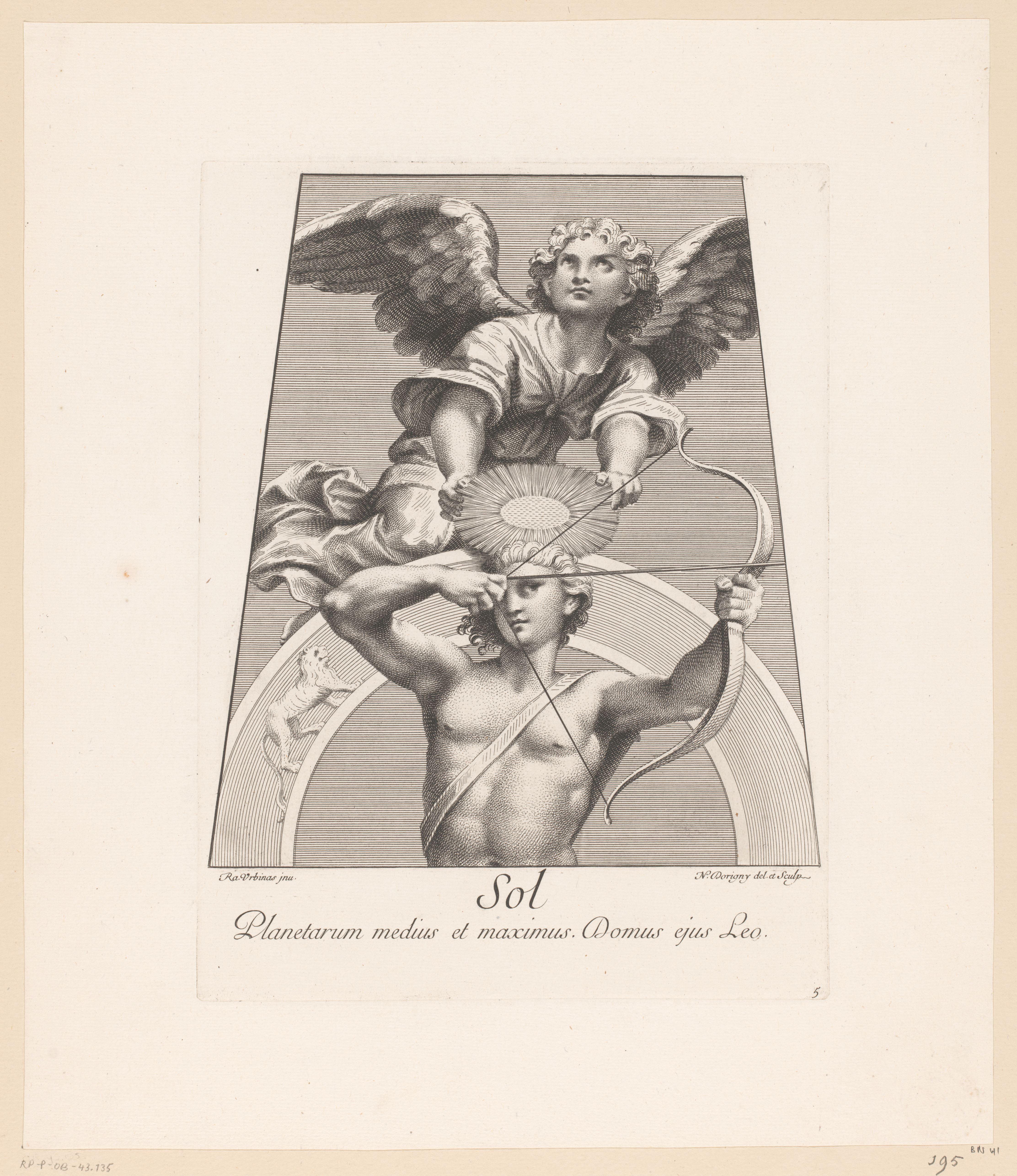 Apollo als Sol met engel