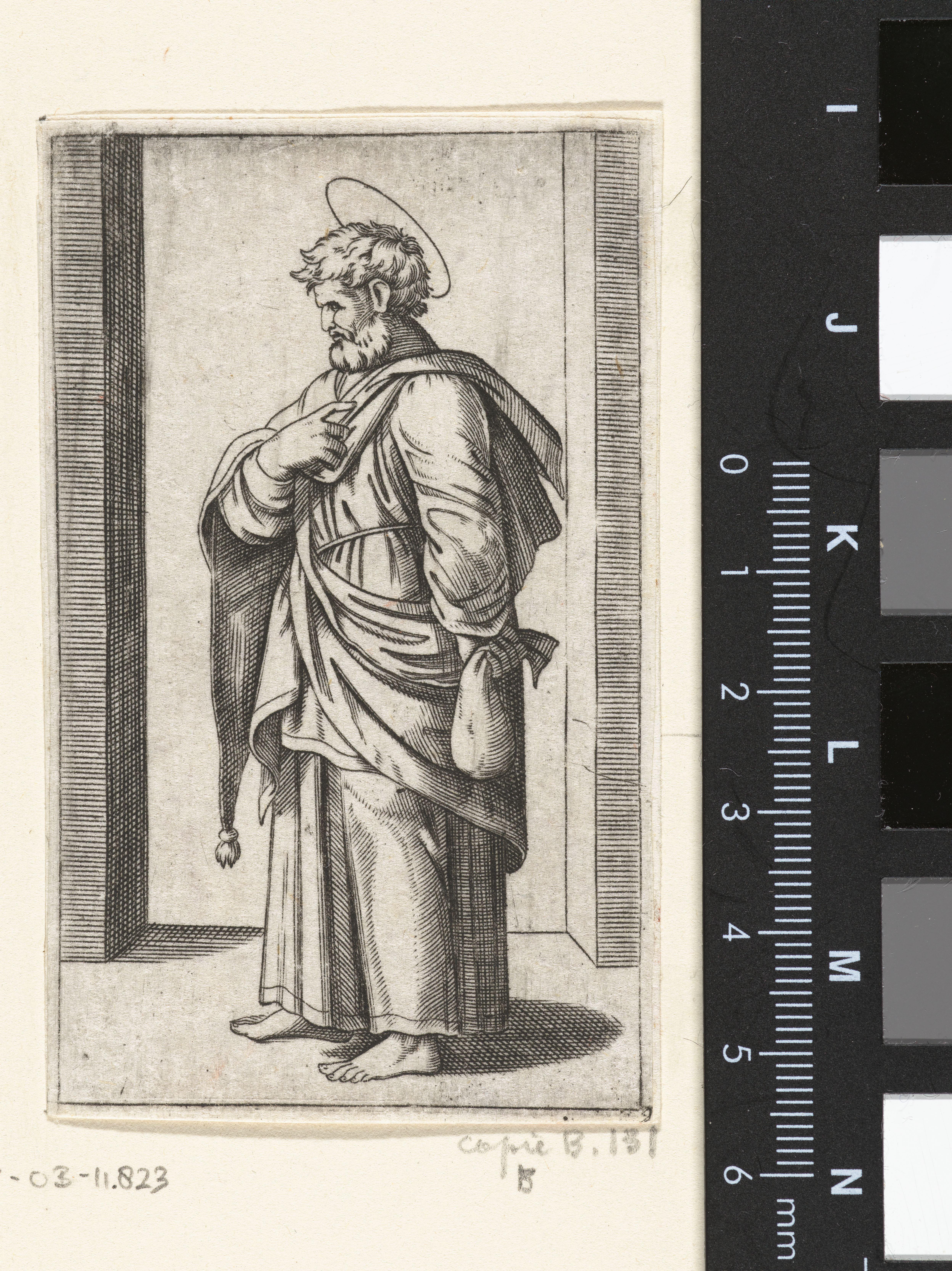 Apostel Matteüs met beurs