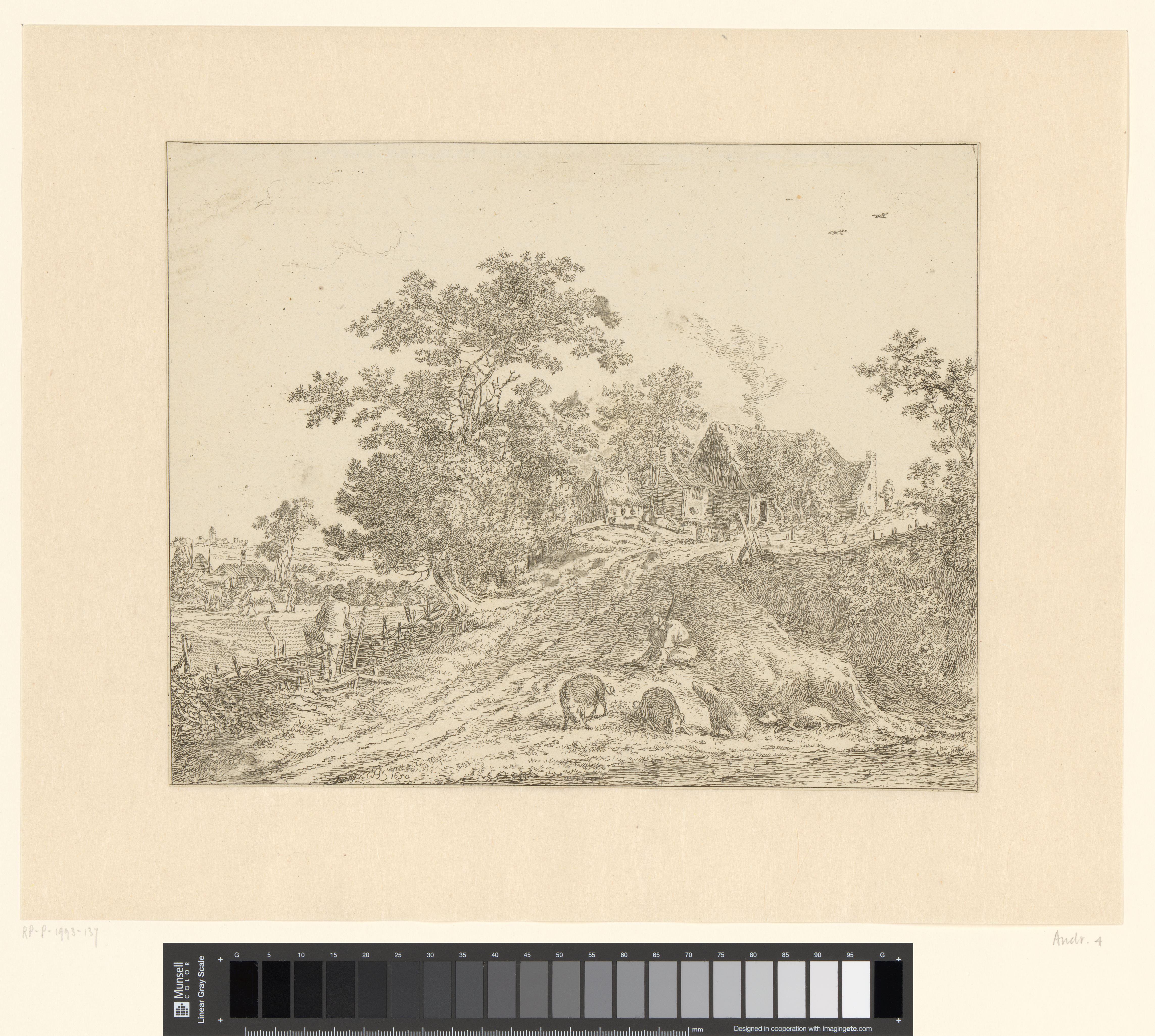 Landschap met zwijnenhoeder