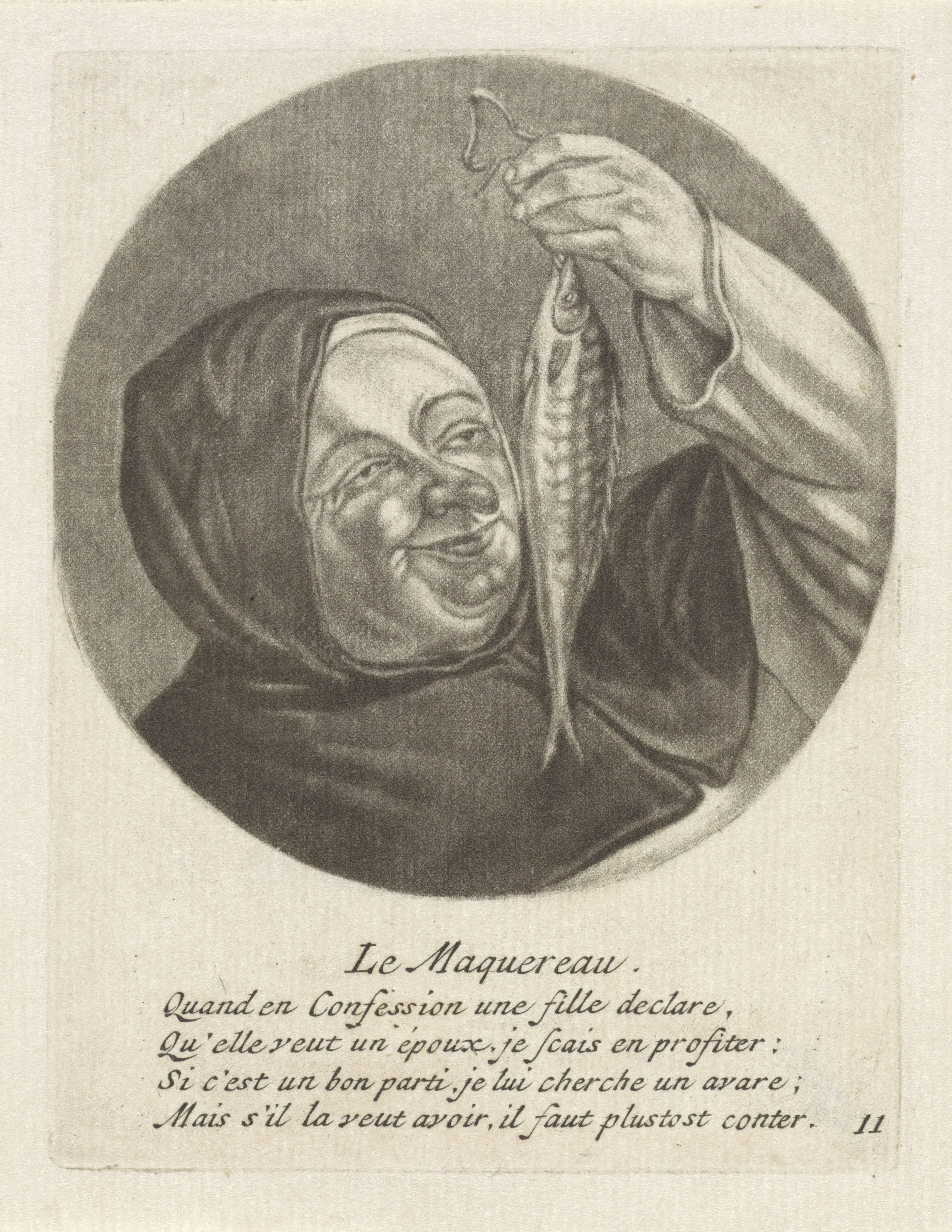 Monnik met een makreel
