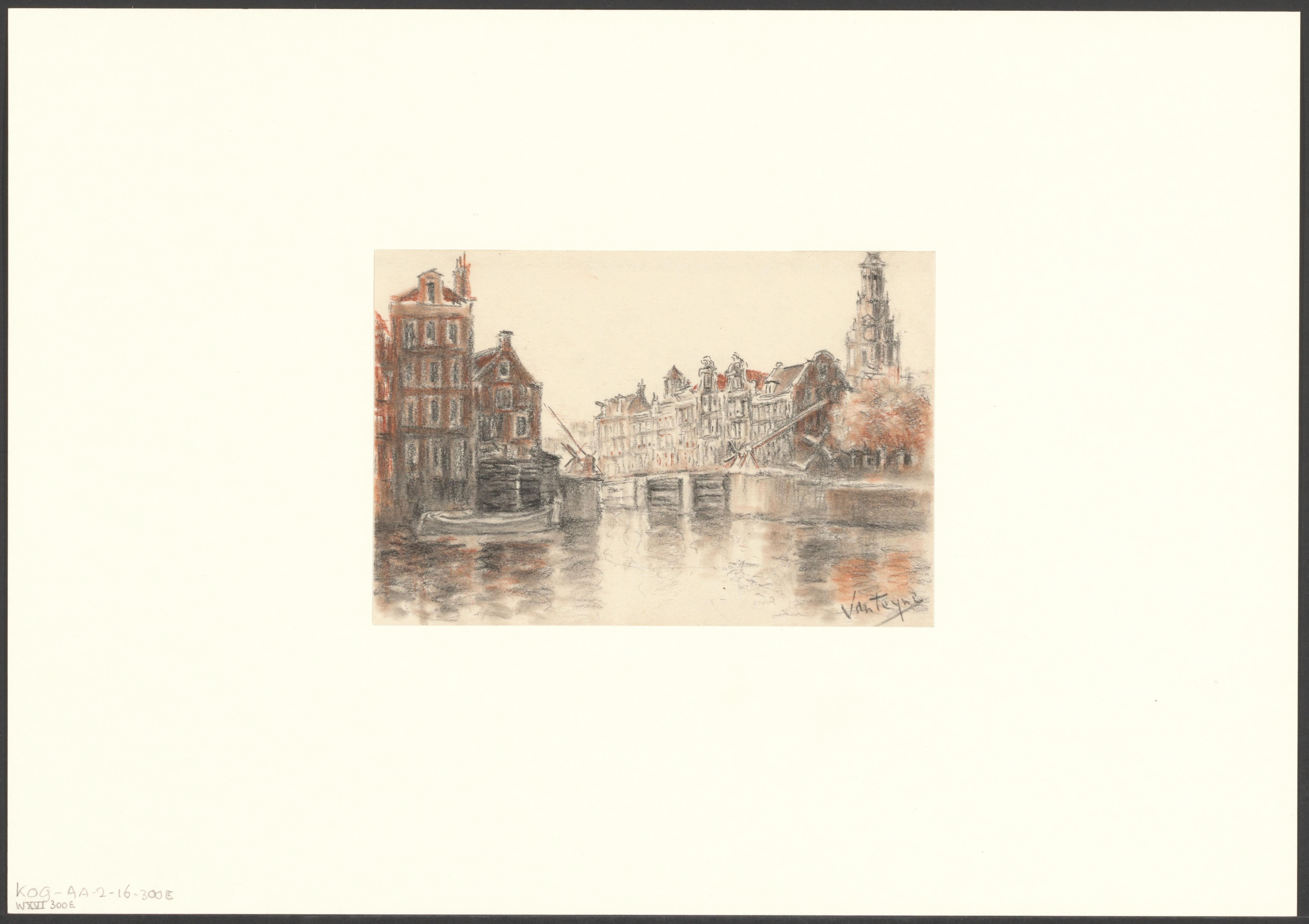 Gezicht op de Oudeschans gezien naar de Sint Antoniesluis en de Zuiderkerkstoren