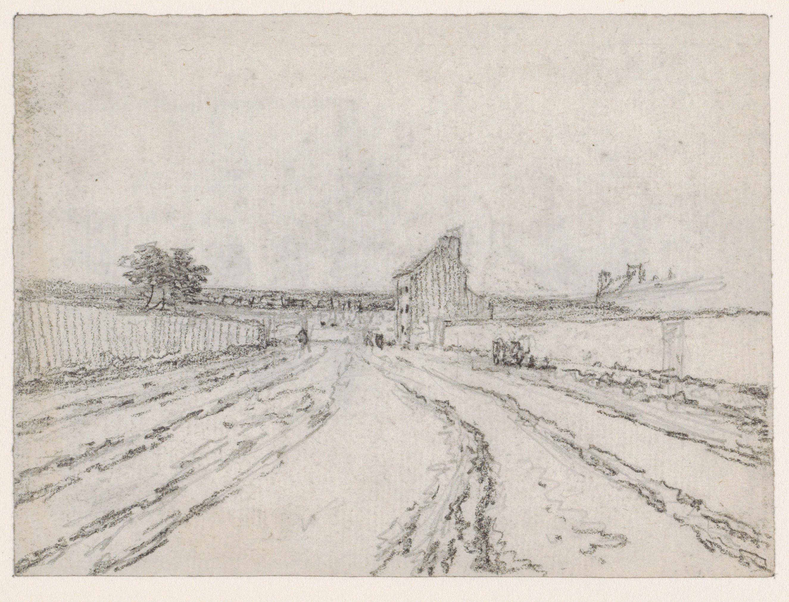 Landweg tussen muren