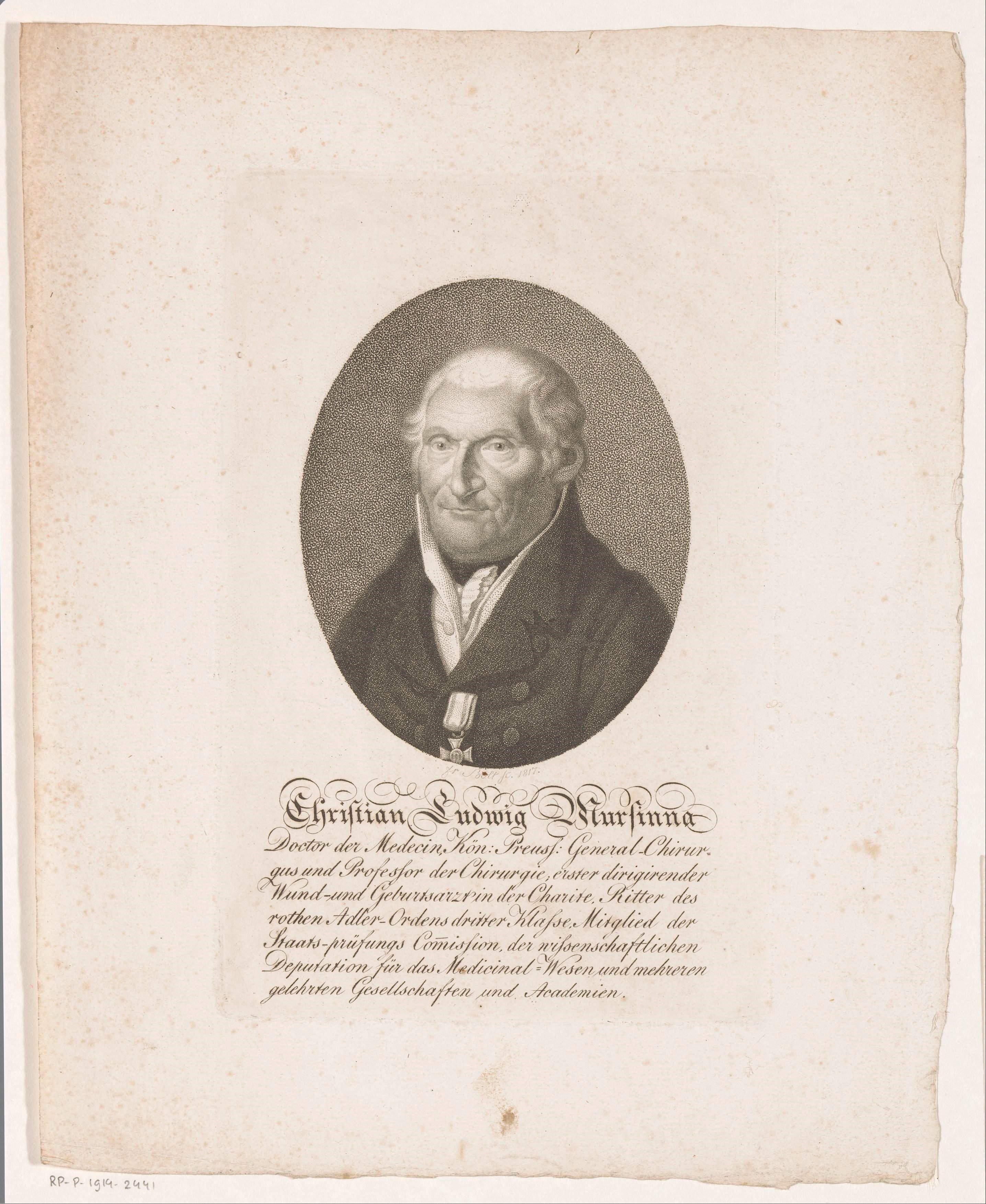 Portret van Christian Ludwig Mursinna