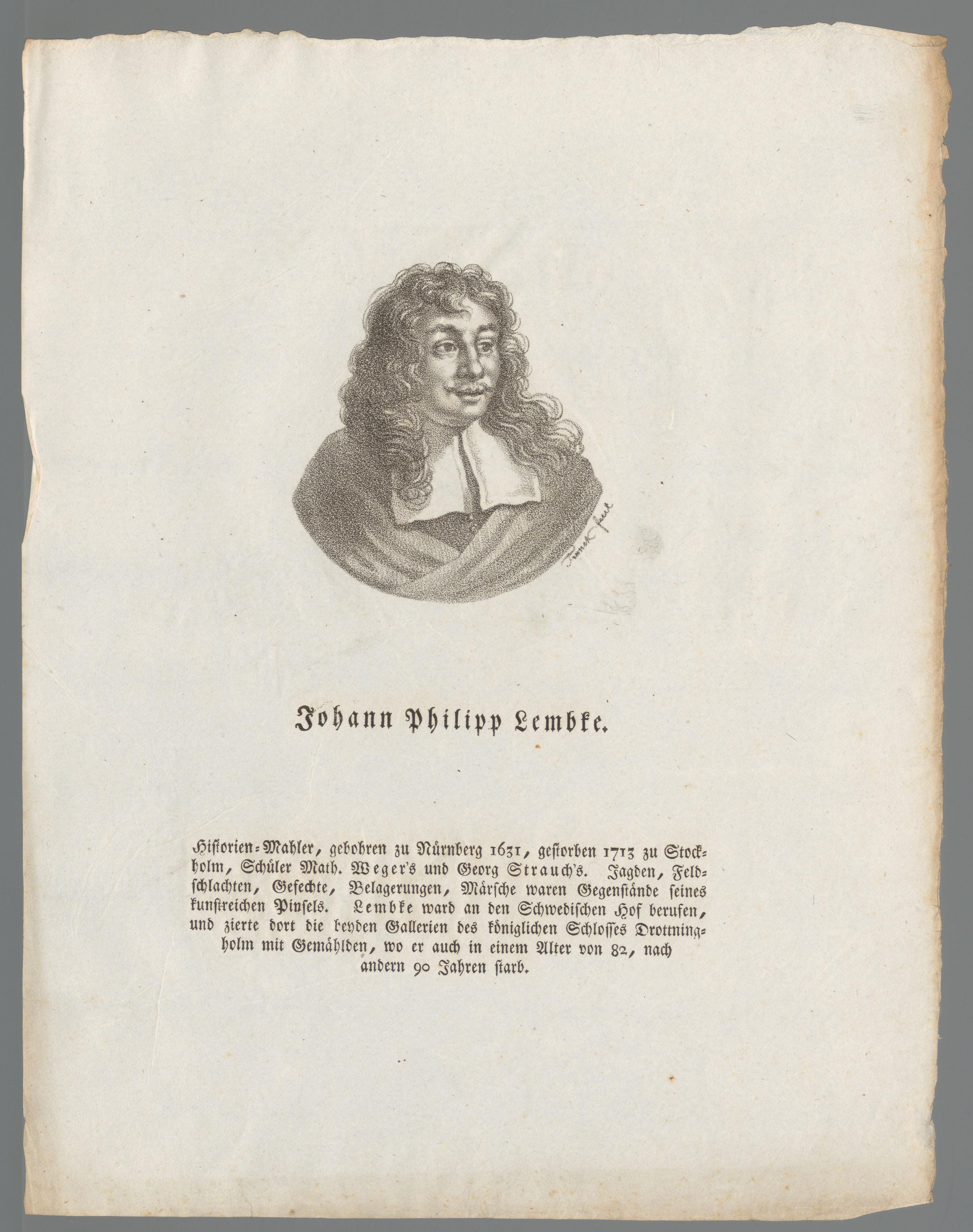 Portret van Johann Philipp Lemke