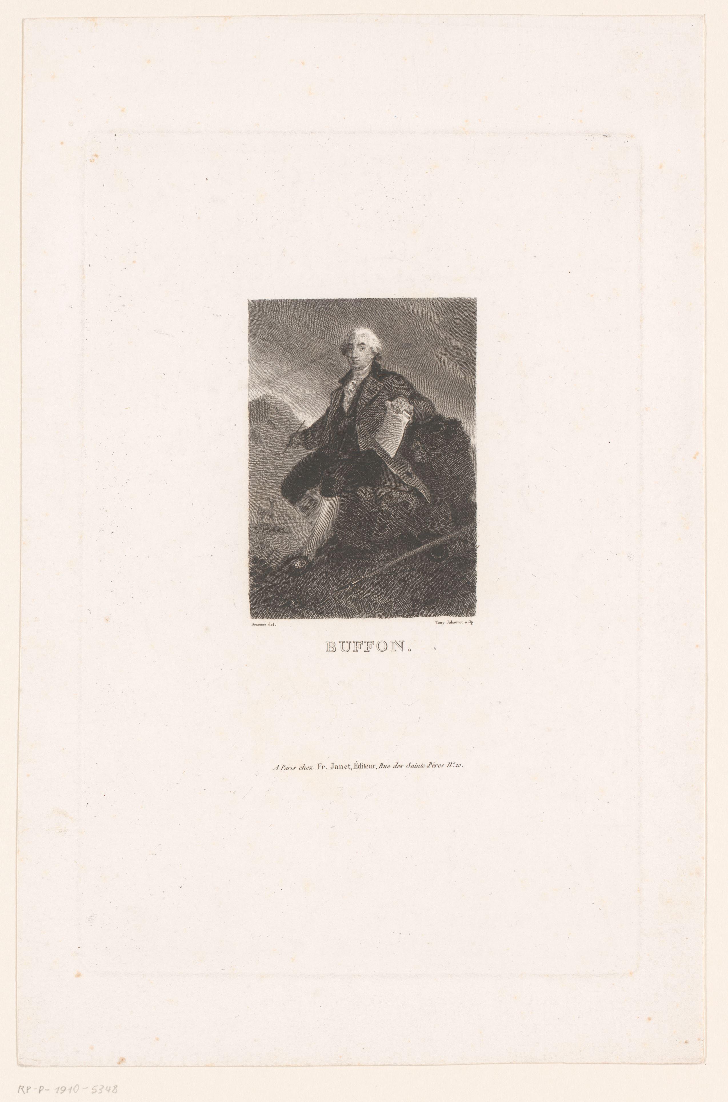 Portret van Georges-Louis Leclerc in een berglandschap