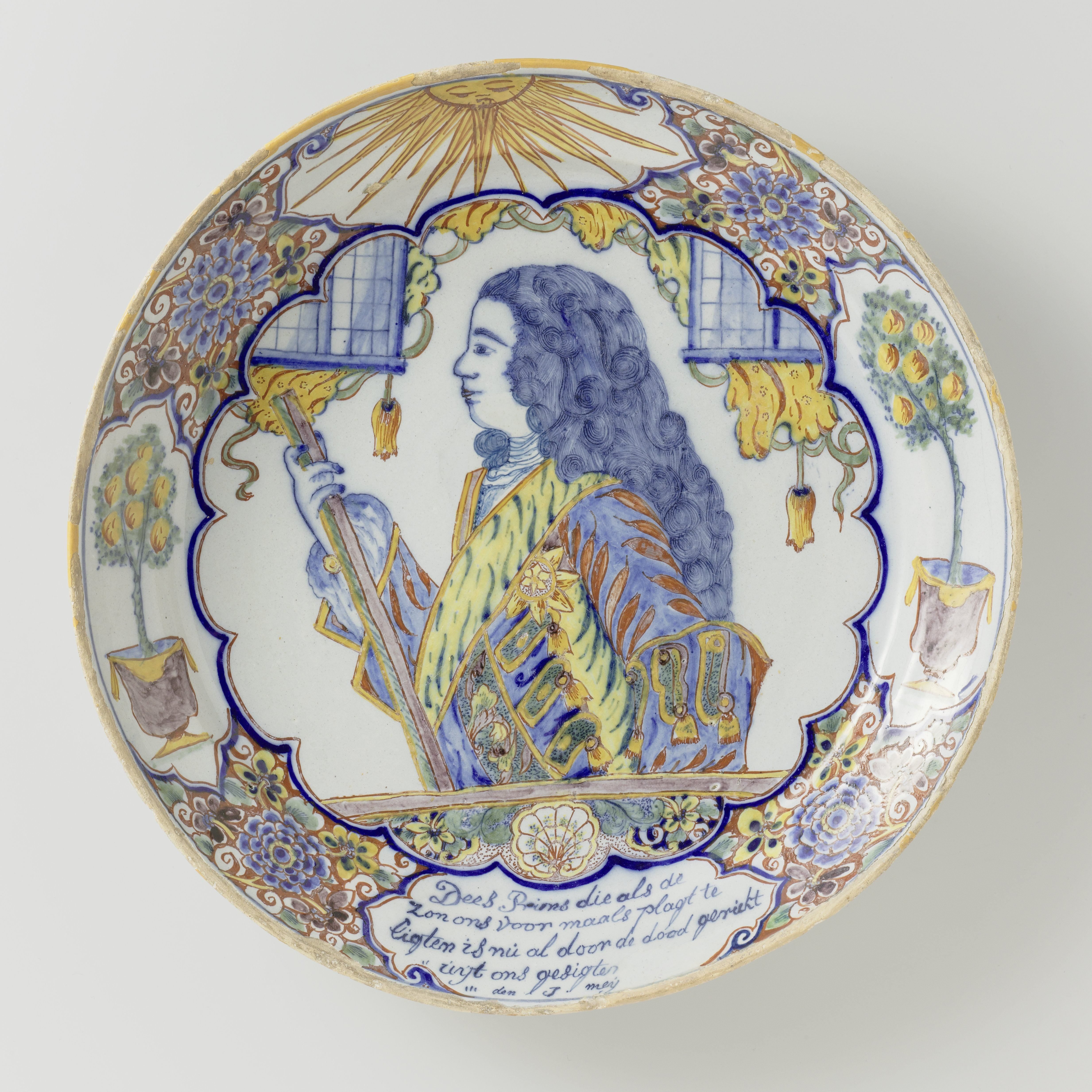 Schotel, beschilderd met portret van stadhouder Willem IV