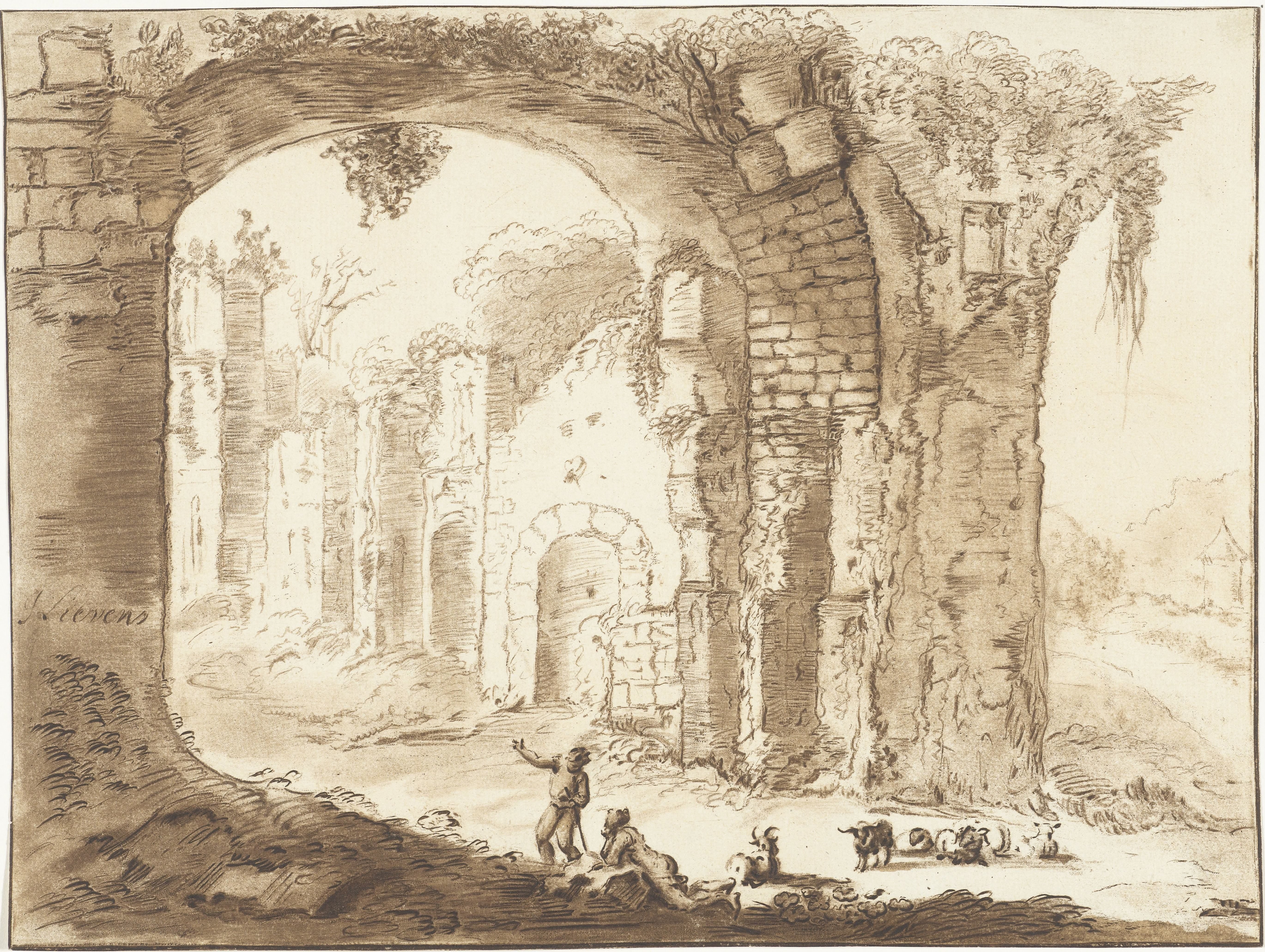 Landschap met ruïne