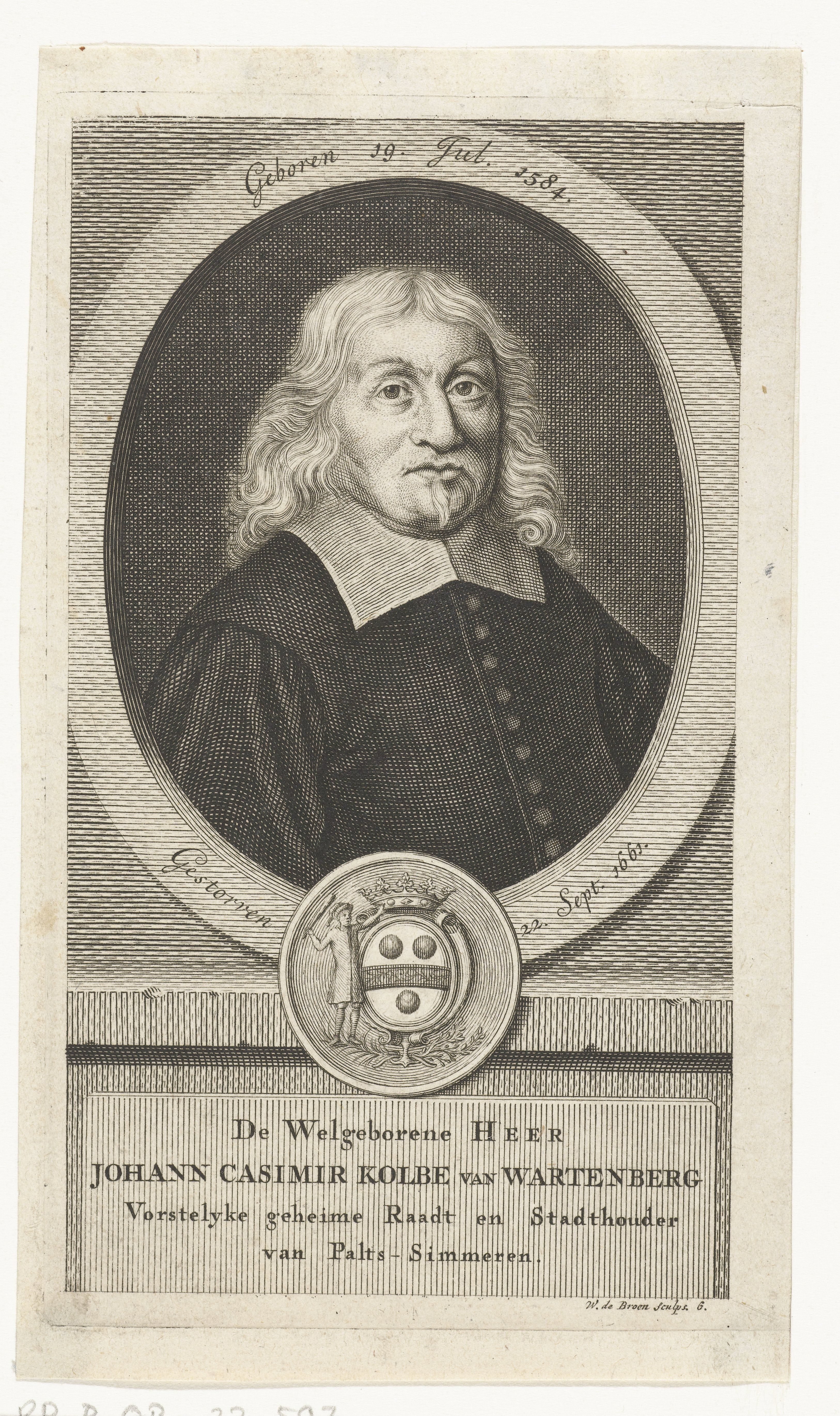 Portret van Johann Casimir Kolbe van Wartenberg