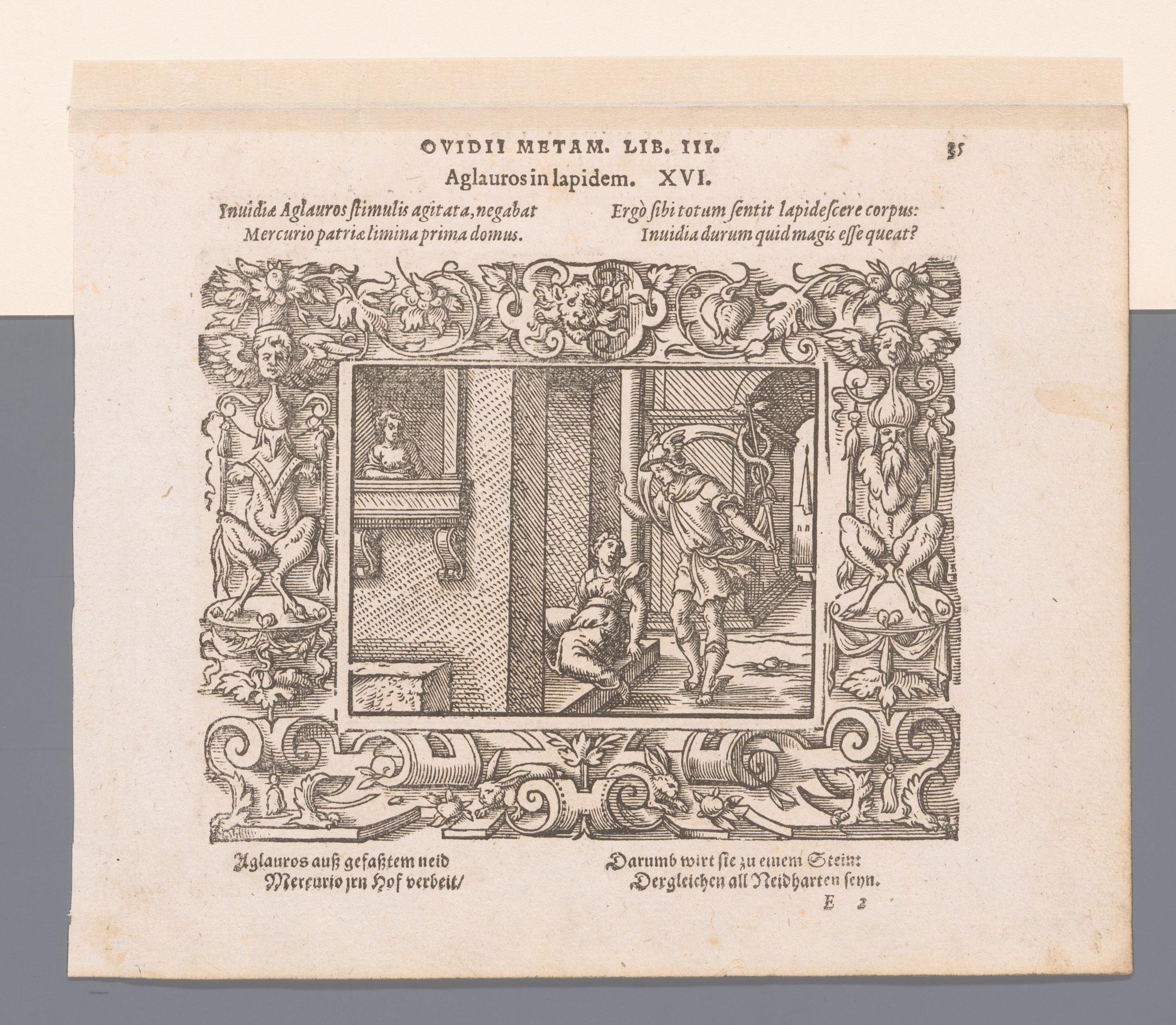 Mercurius verandert Aglauros in steen