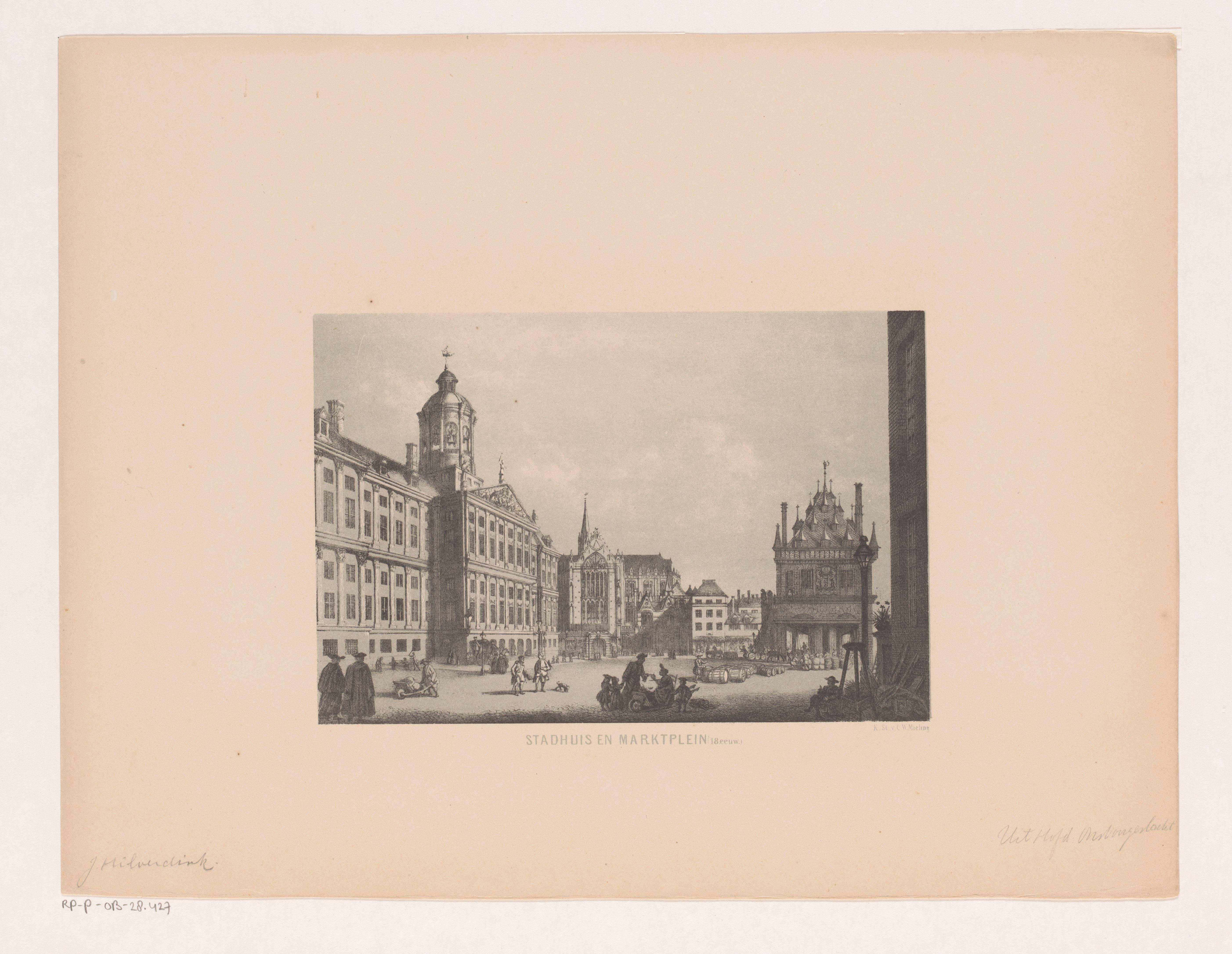 Paleis op de Dam in Amsterdam in de achttiende eeuw