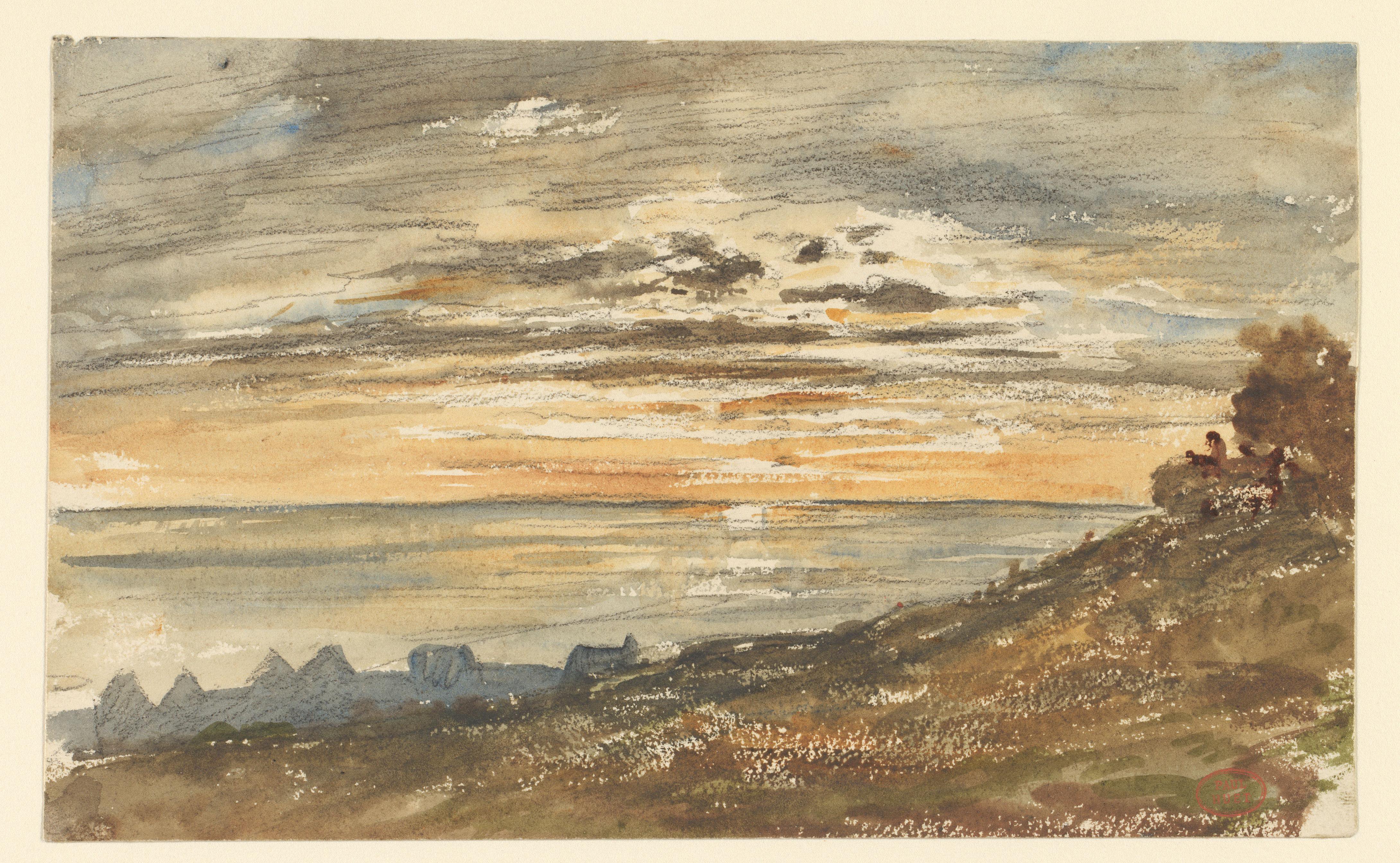 Ondergaande zon te Trouville