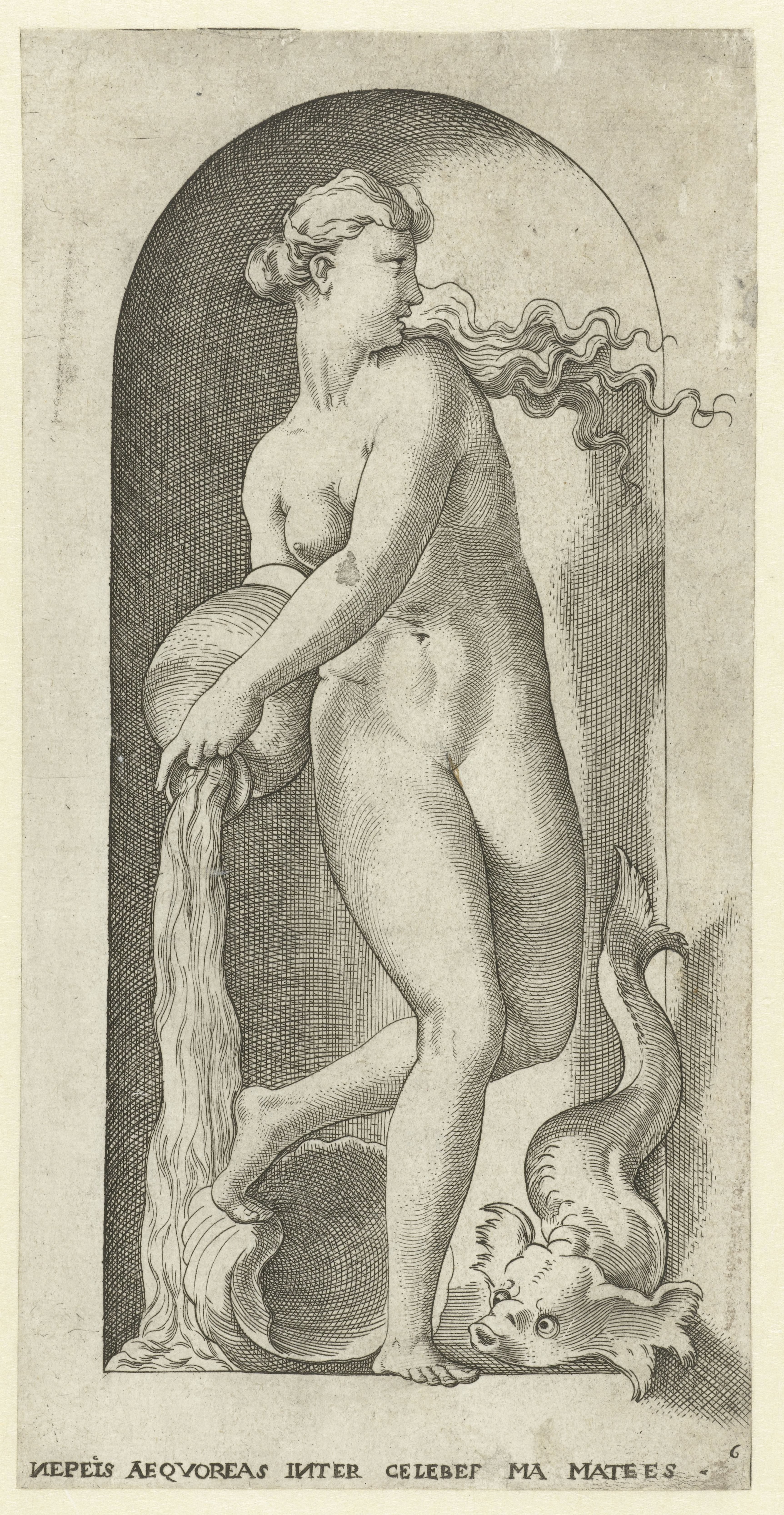 Thetis met waterkruik en vis