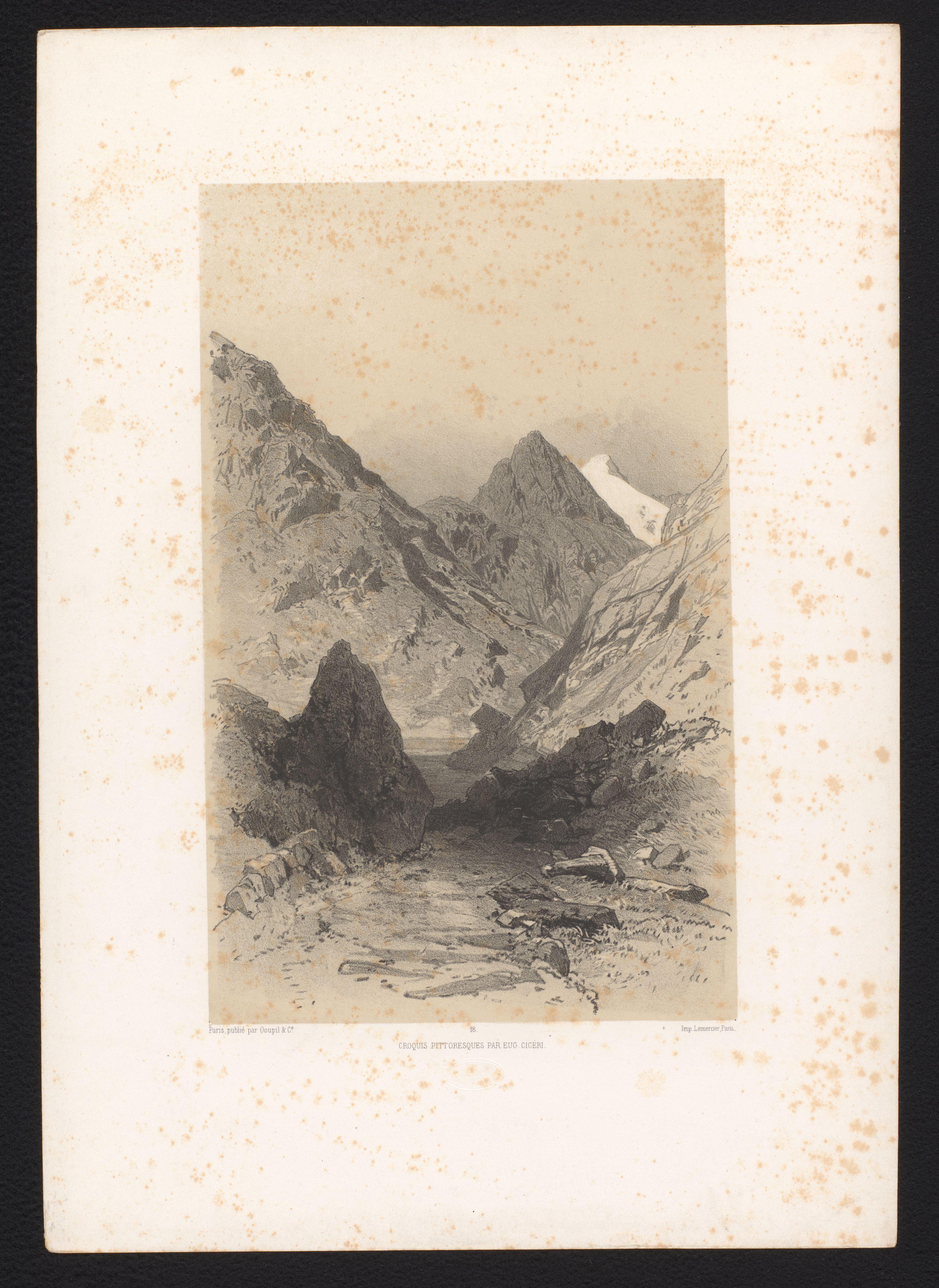 Berglandschap met rotsachtig pad