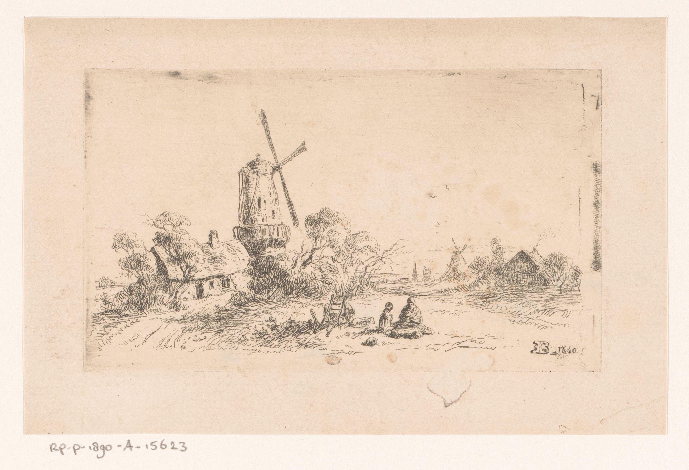 Landschap met molen
