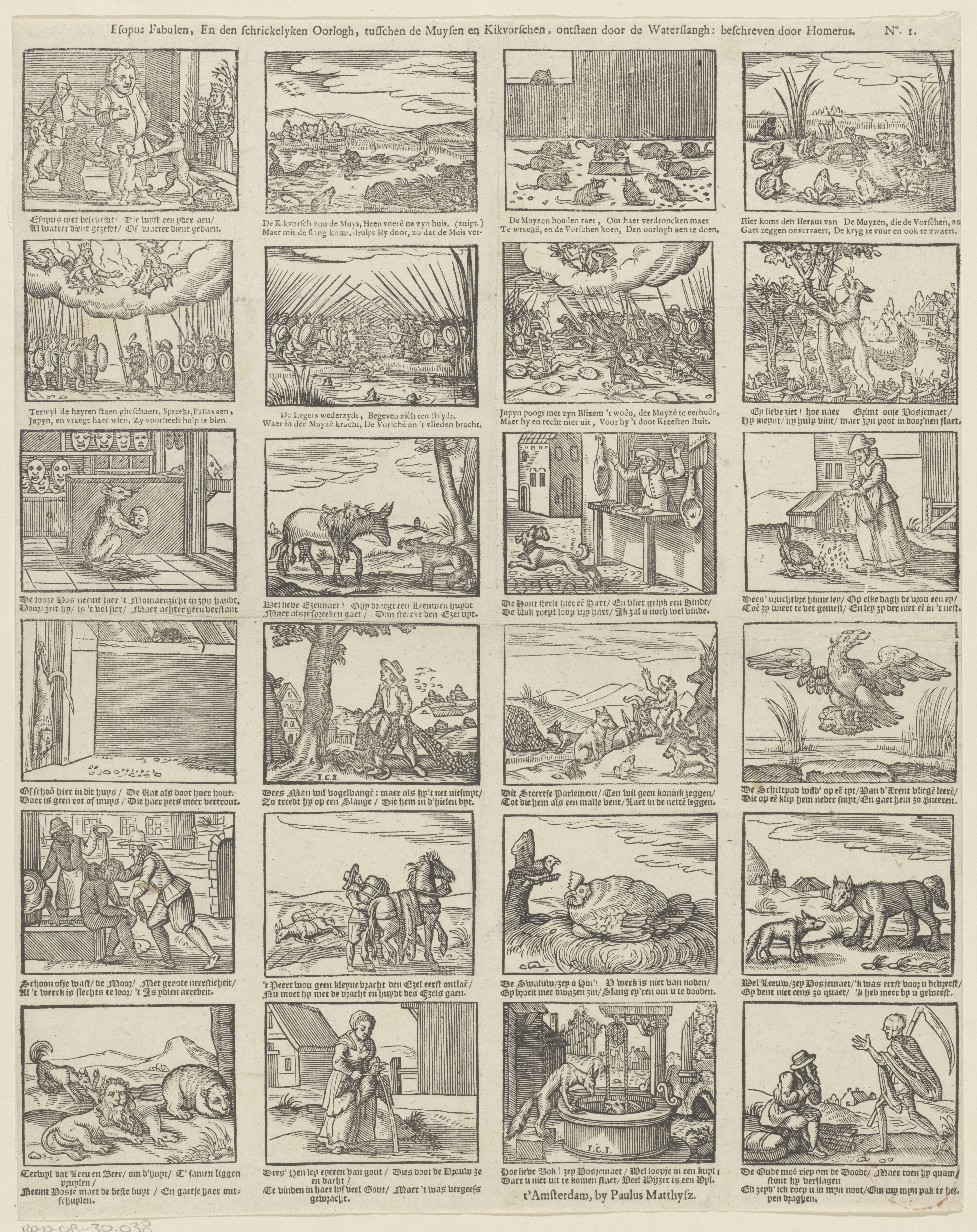 Fabel van de strijd tussen de muis en de kikker uit de Aesopus fabelen