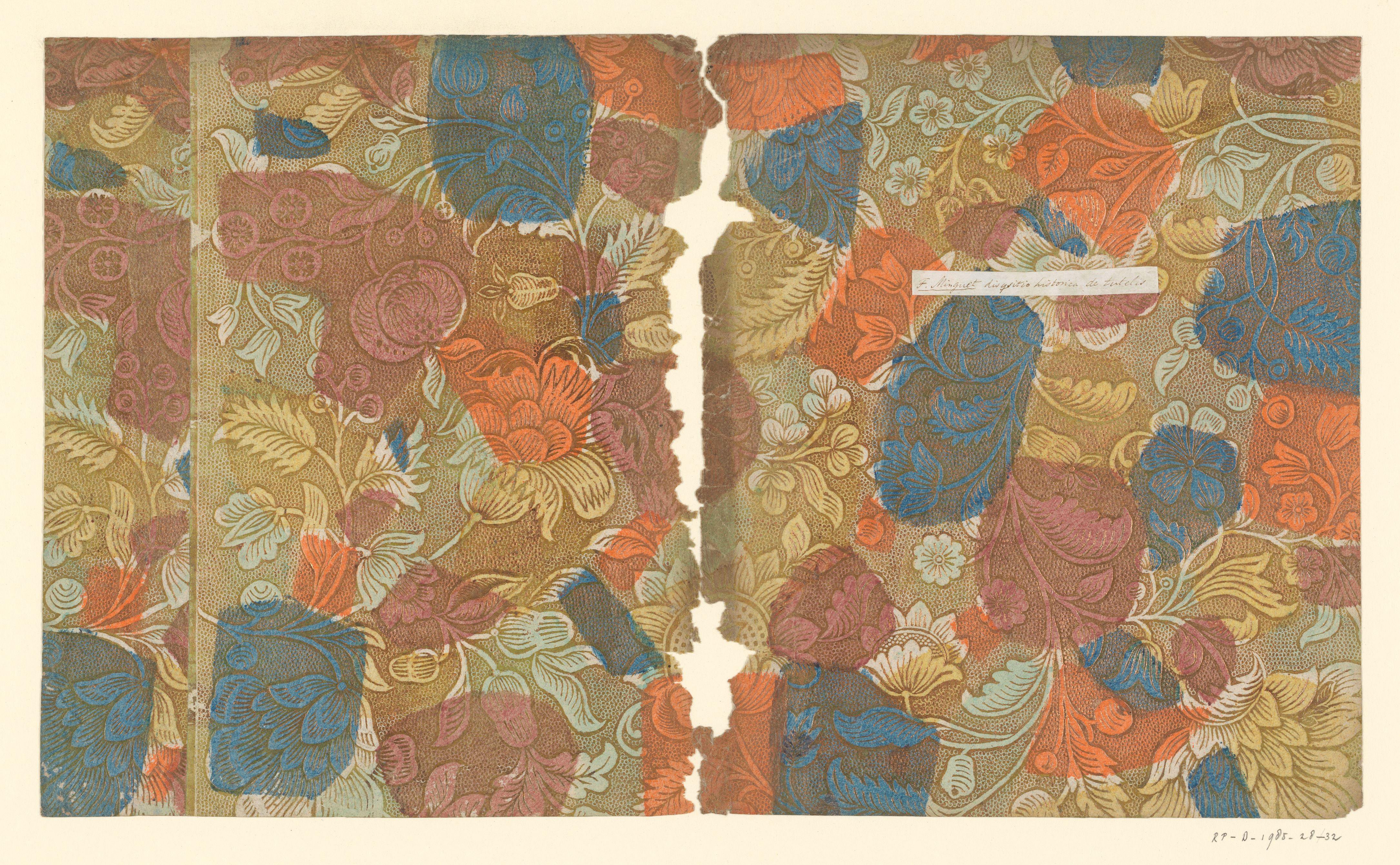 Blad met bloemen en vruchten