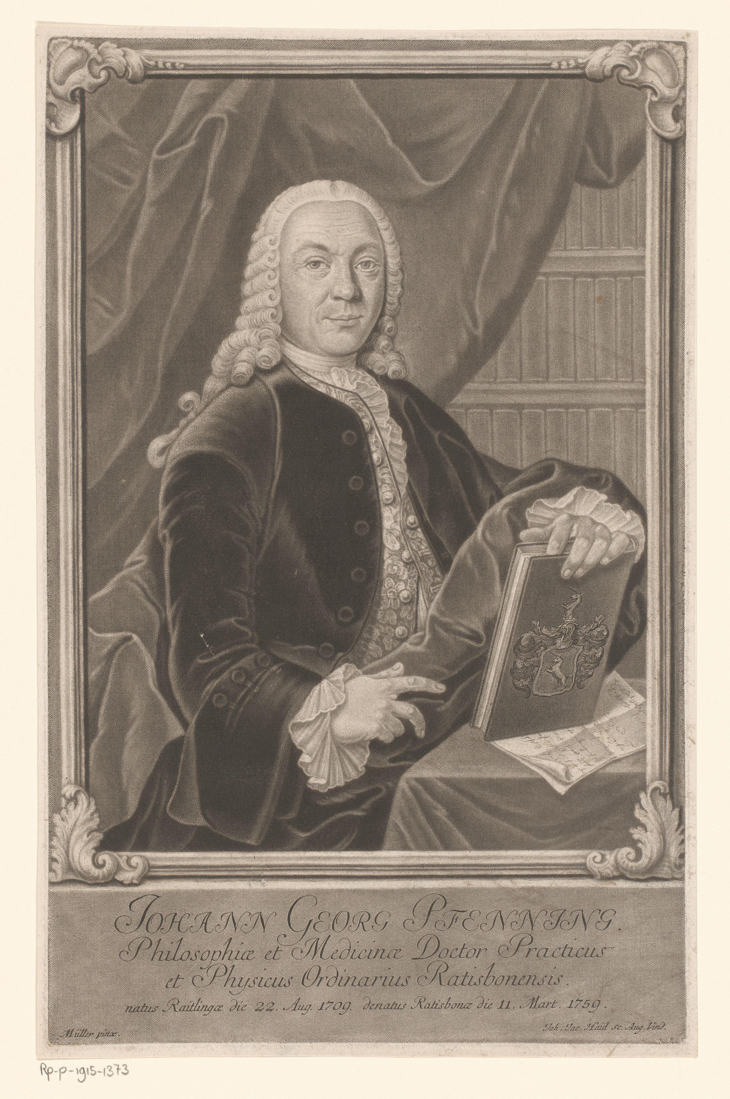 Portret van Johann Georg Pfenning