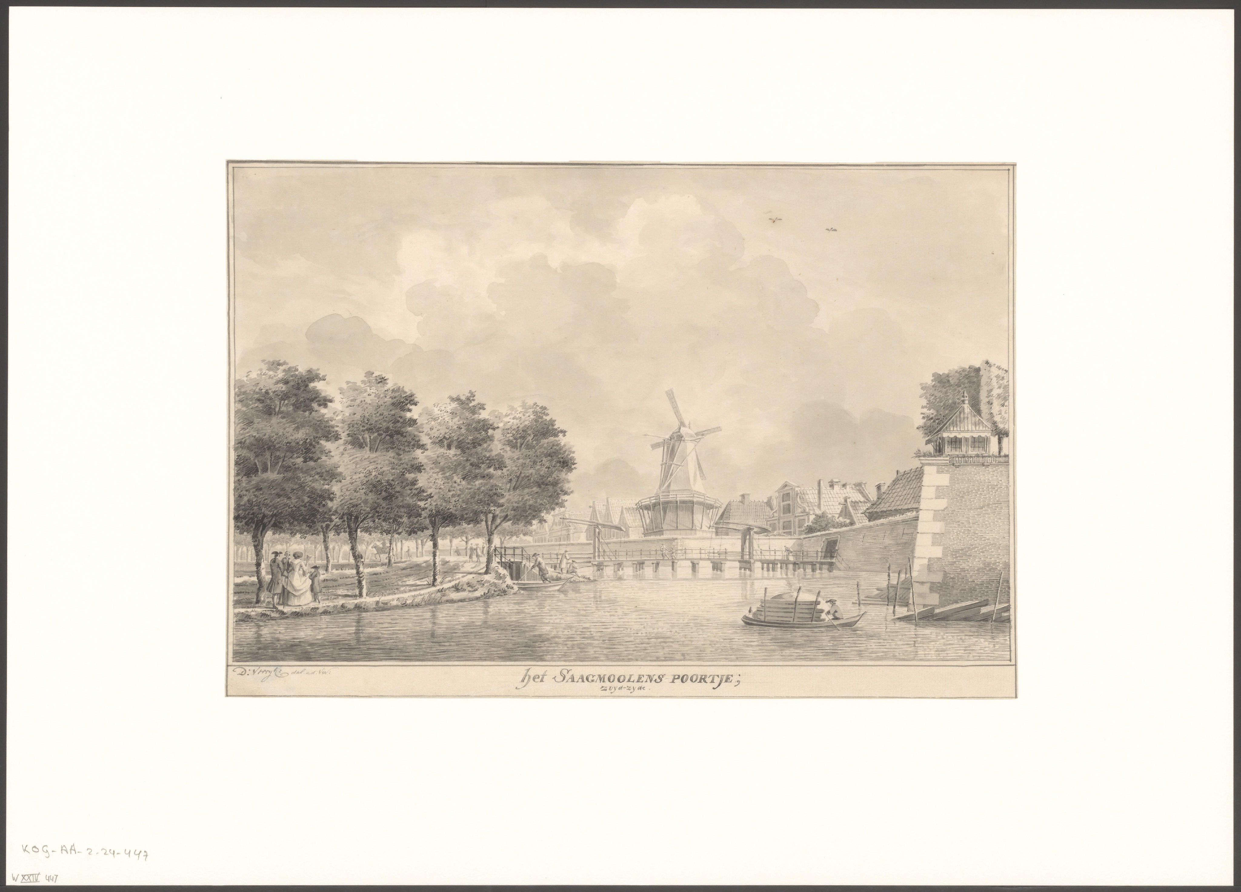Gezicht op de Zaagmolenpoort vanaf het Singel