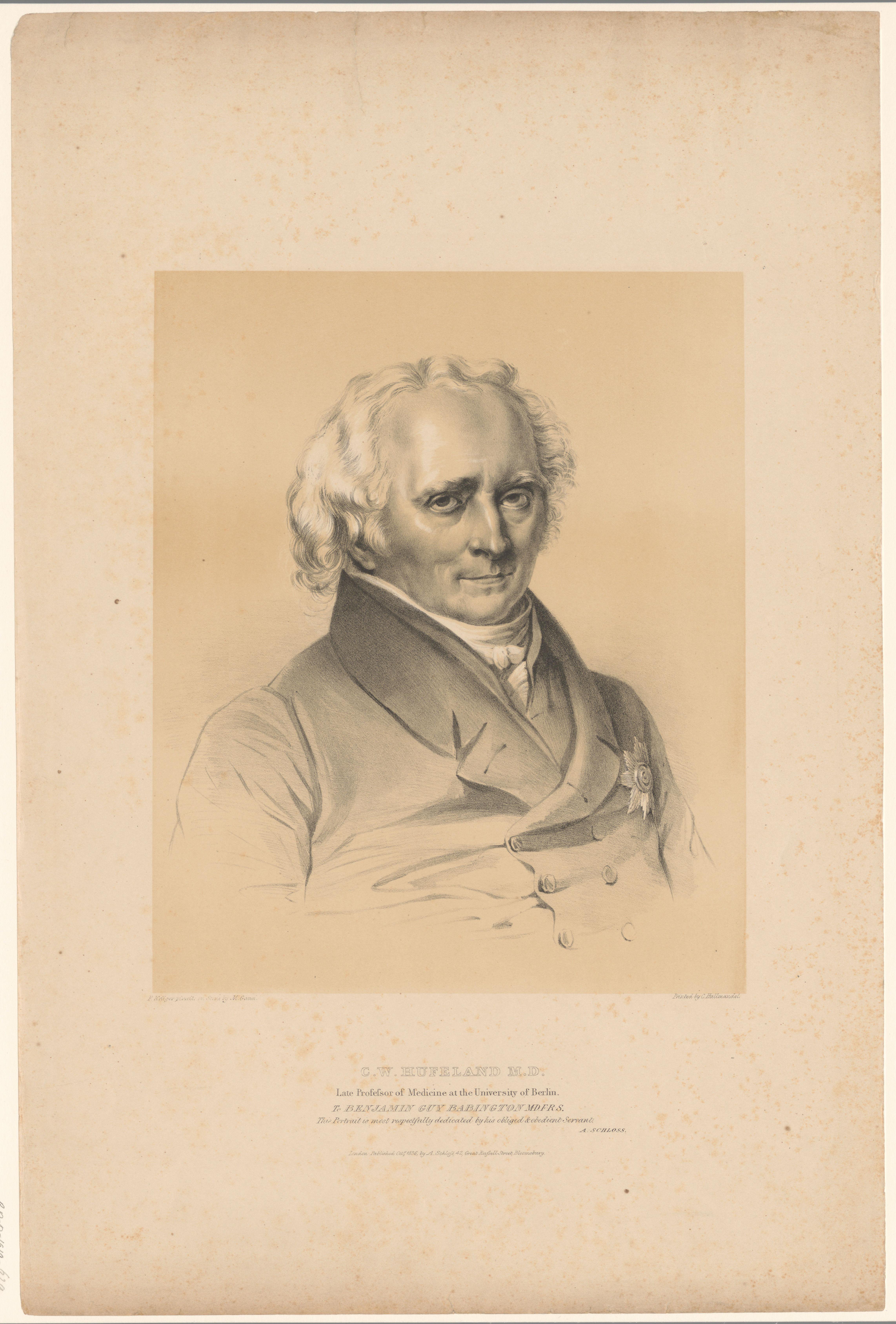 Portret van Christoph Wilhelm von Hufeland