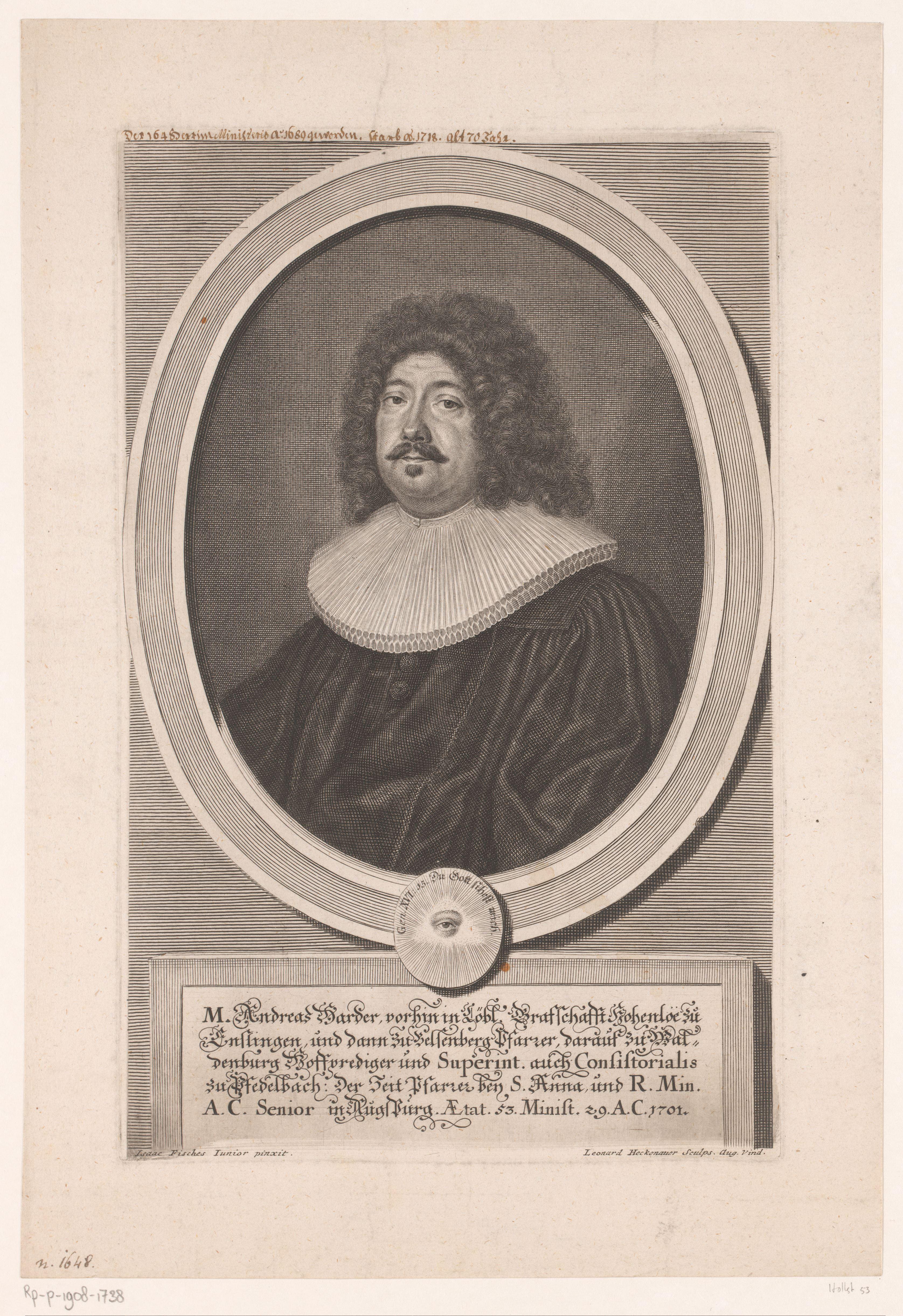 Portret van Andreas Harder op 53-jarige leeftijd