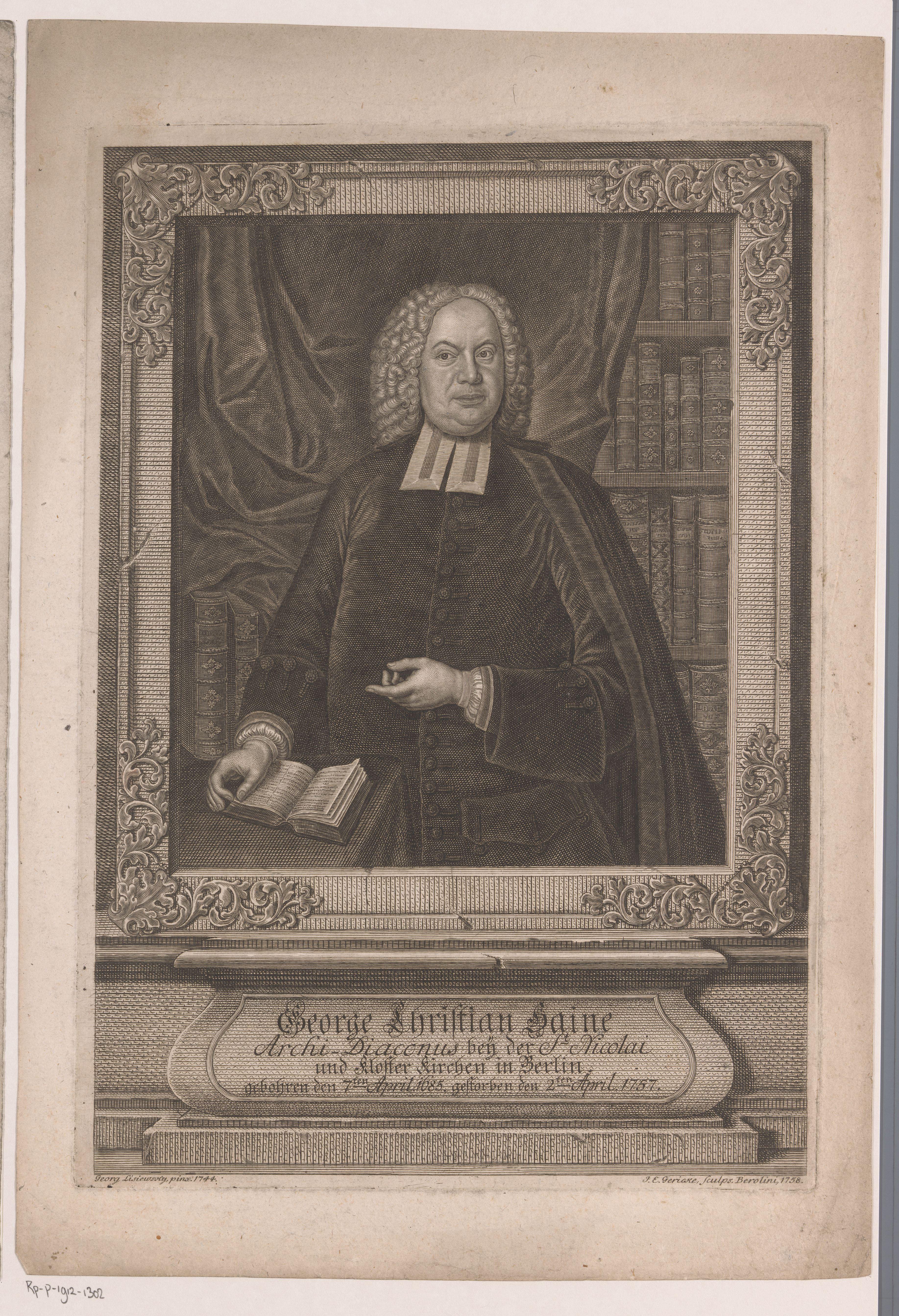 Portret van Georg Christian Haine