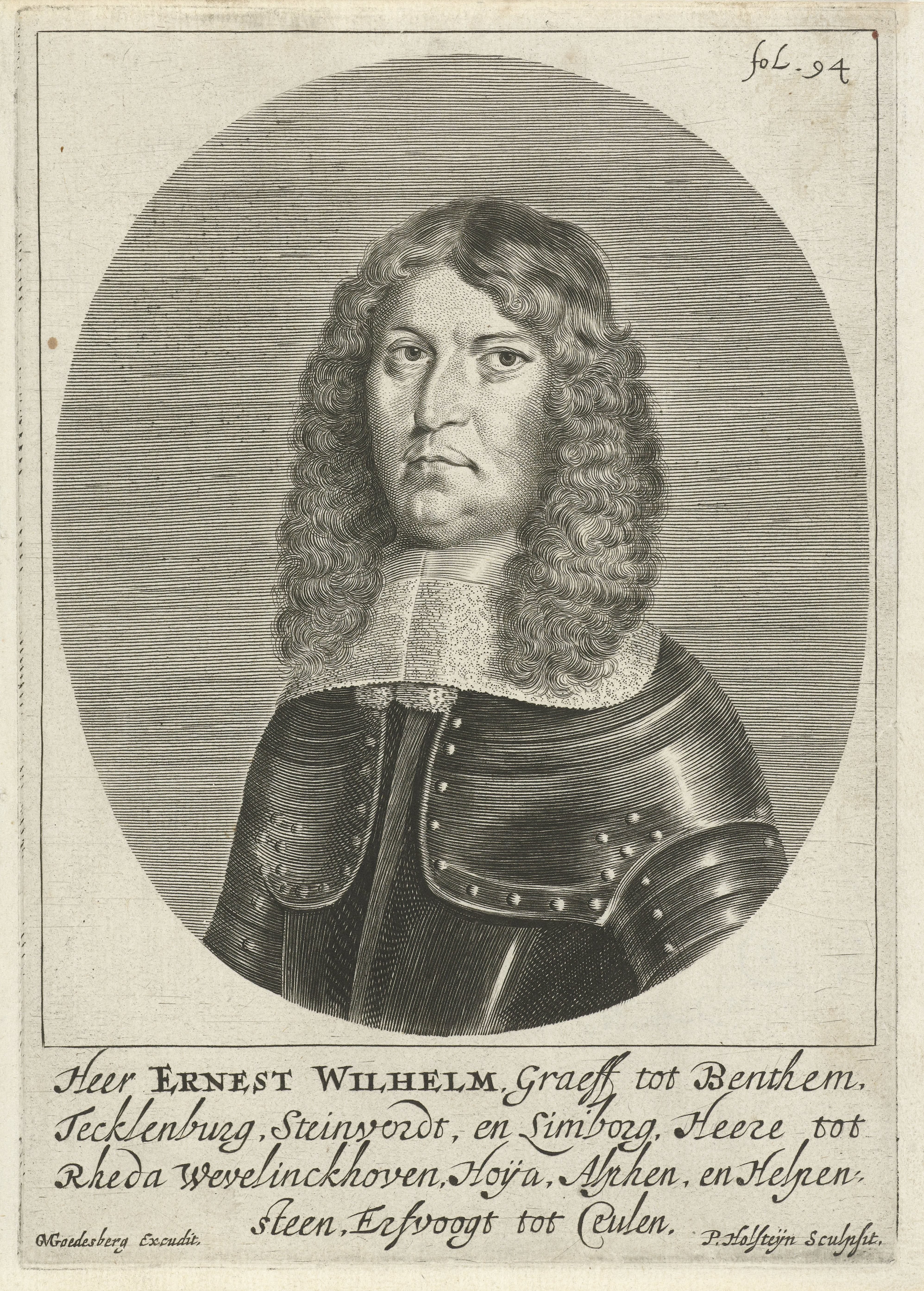 Portret van Ernst Willem, graaf van Bentheim