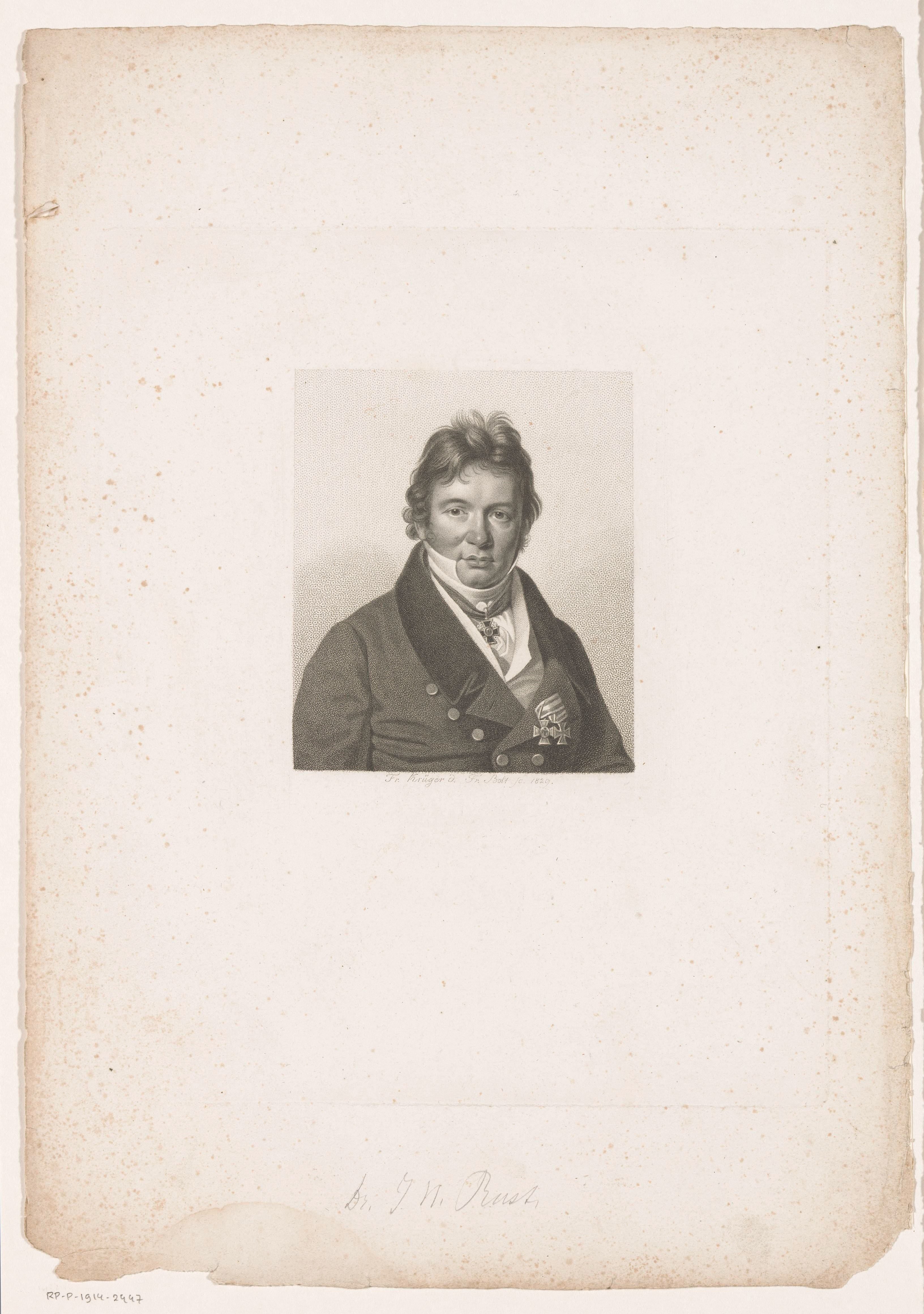 Portret van Johann Nepomuk Rust