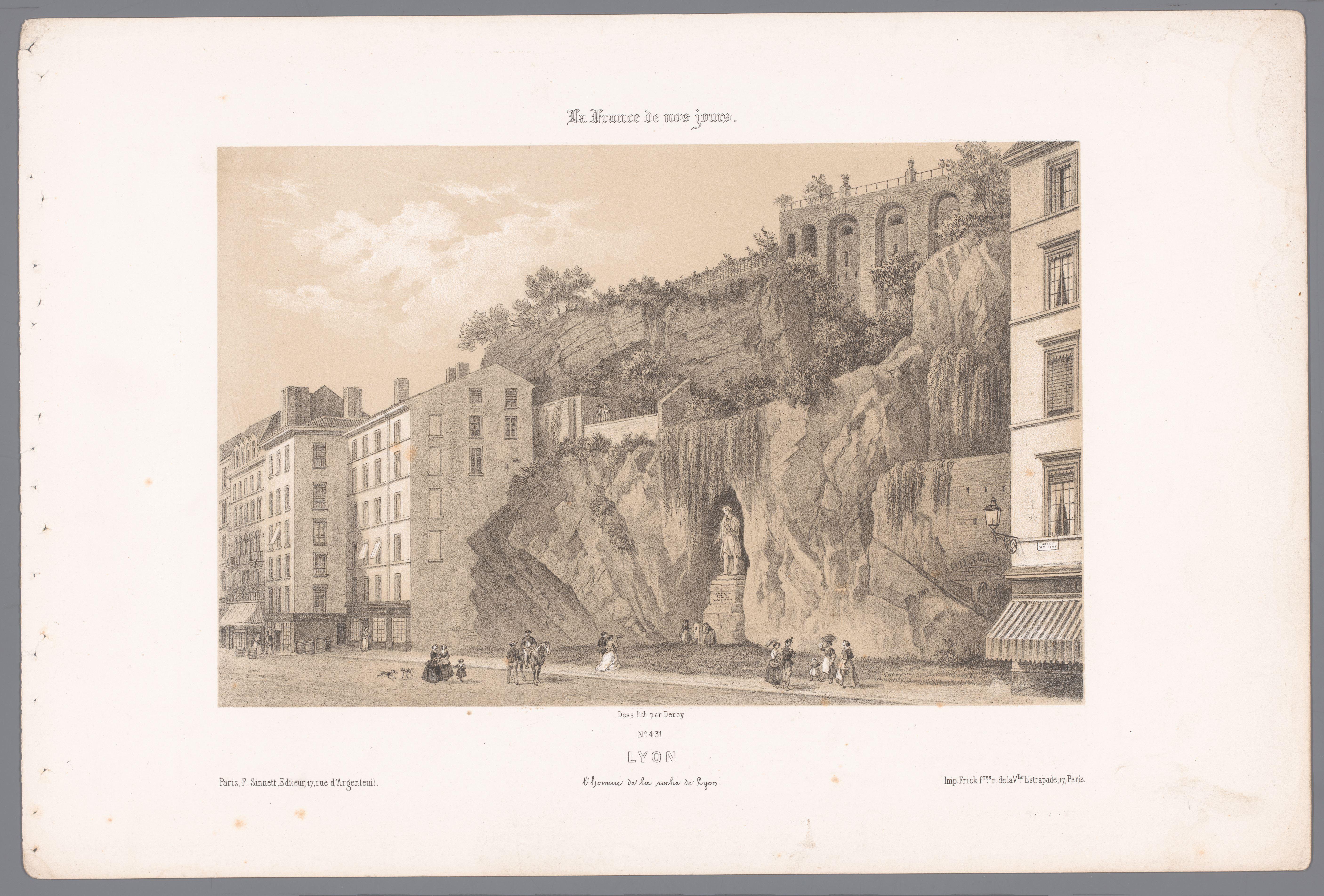 Zicht op het standbeeld van Johannes Kleberger in Lyon