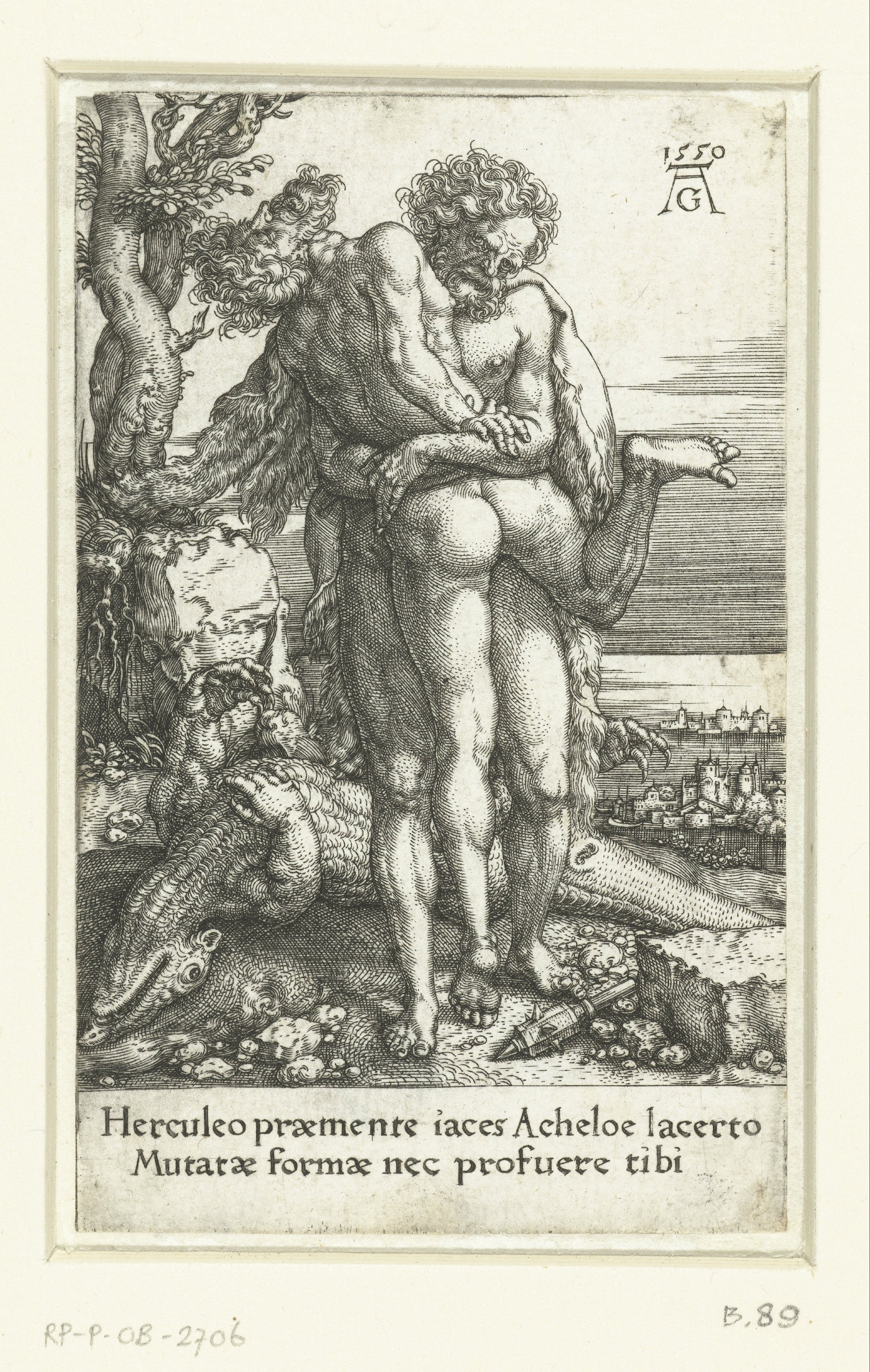 Hercules vecht tegen de riviergod Achelus