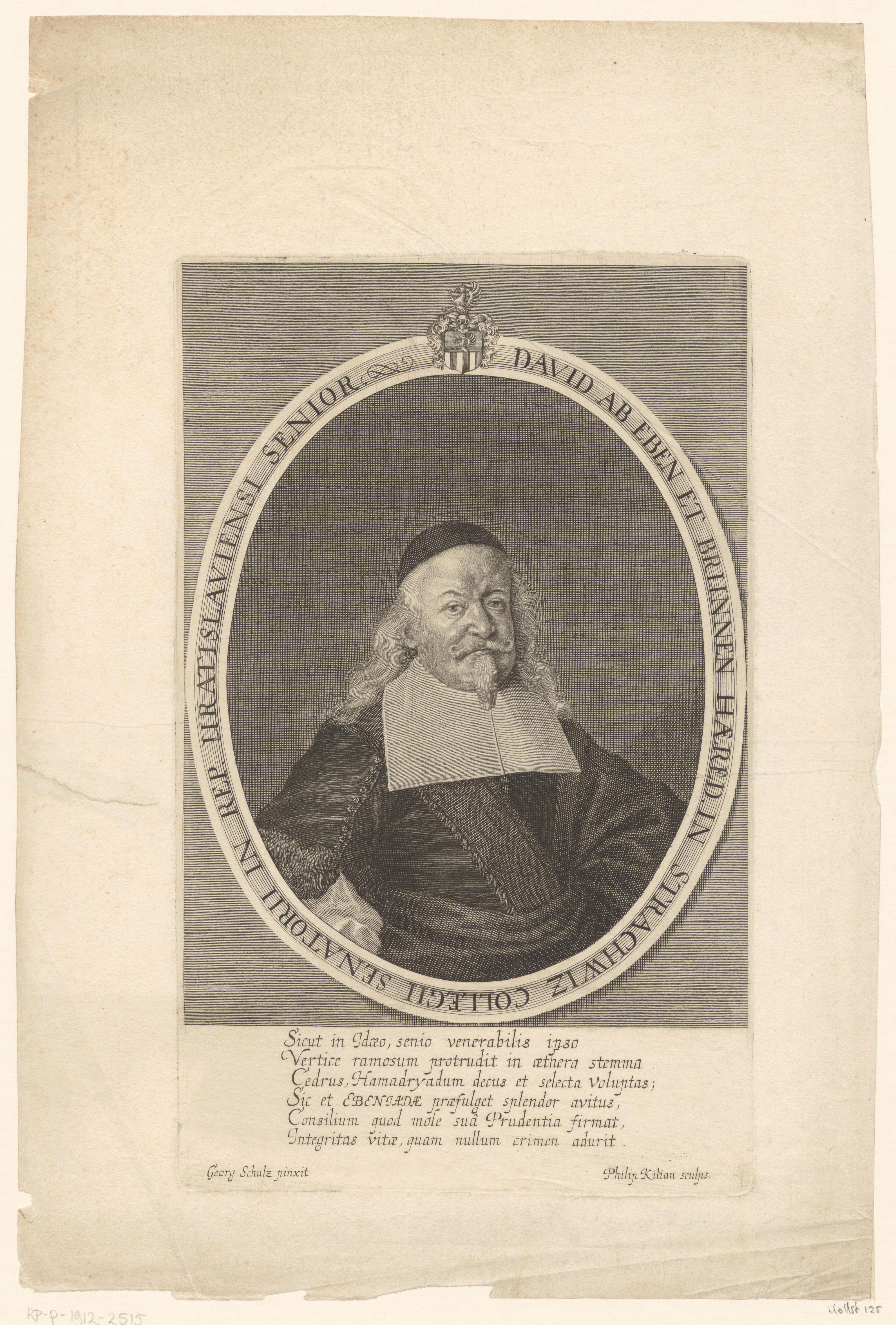 Portret van David von Eben und Brunnen