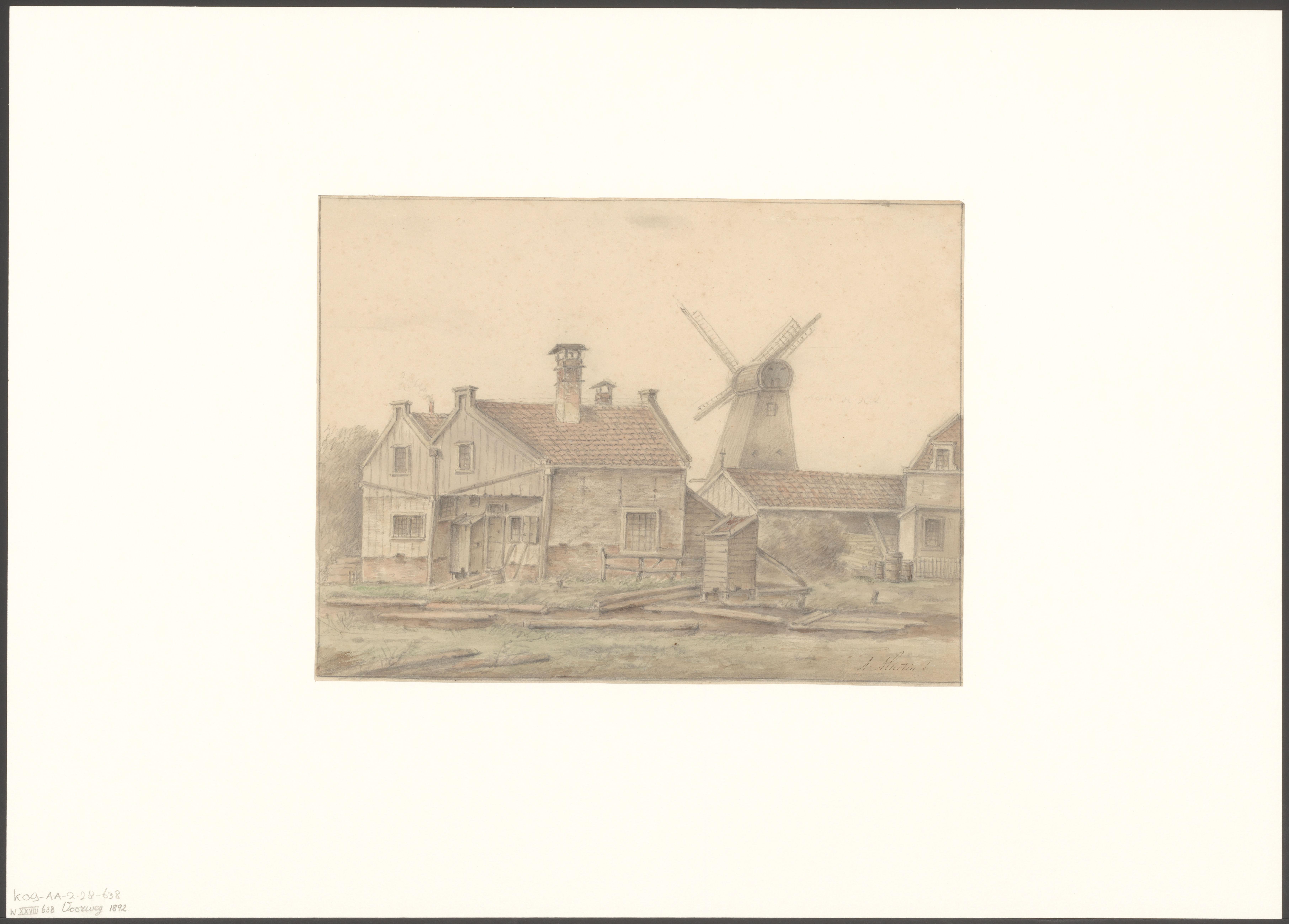 Gezicht op molen De Dommekracht vanaf de Voorweg