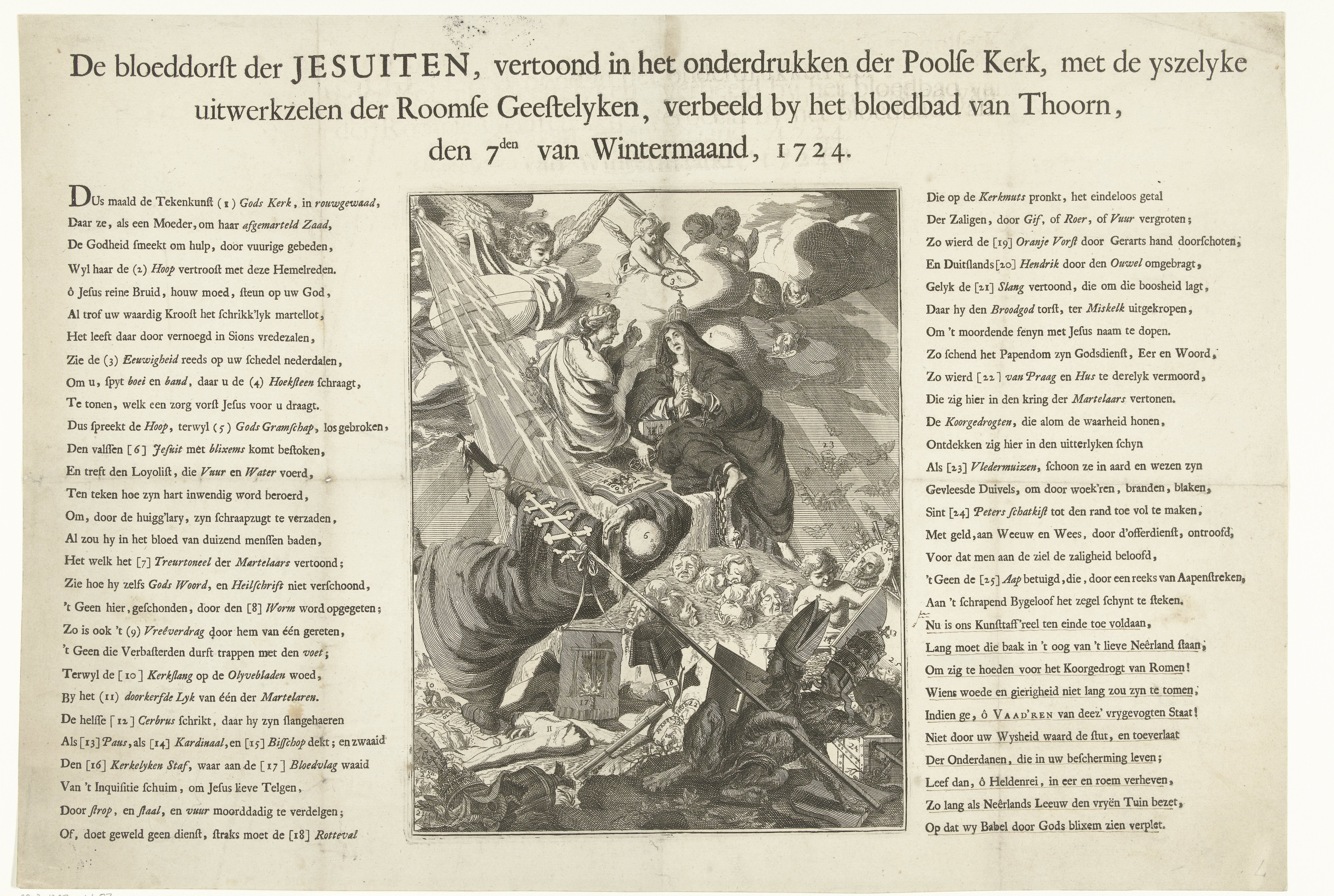 Allegorische voorstelling op het bloedbad van Thorn, 1724