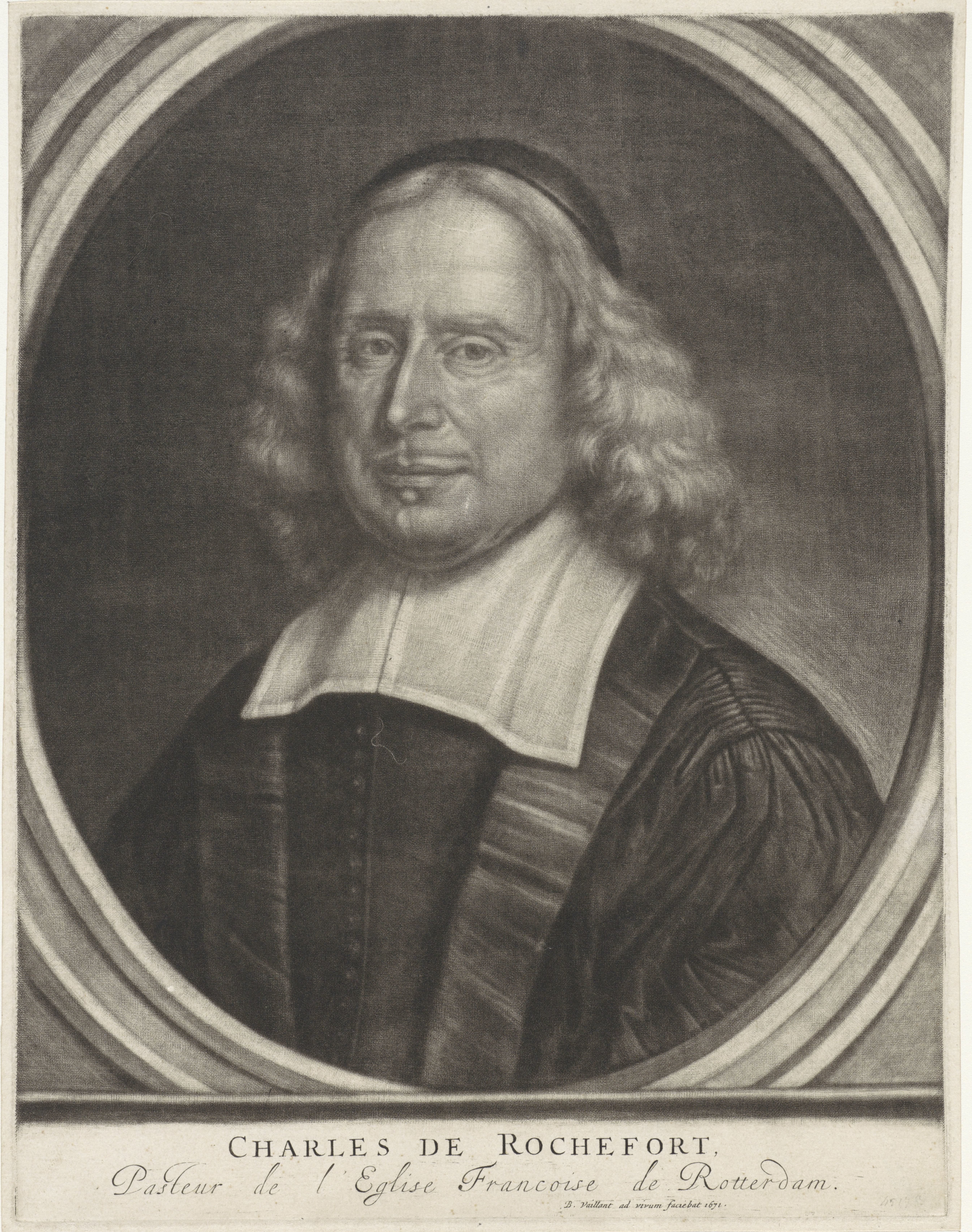 Portret van de predikant Charles de Rochefort