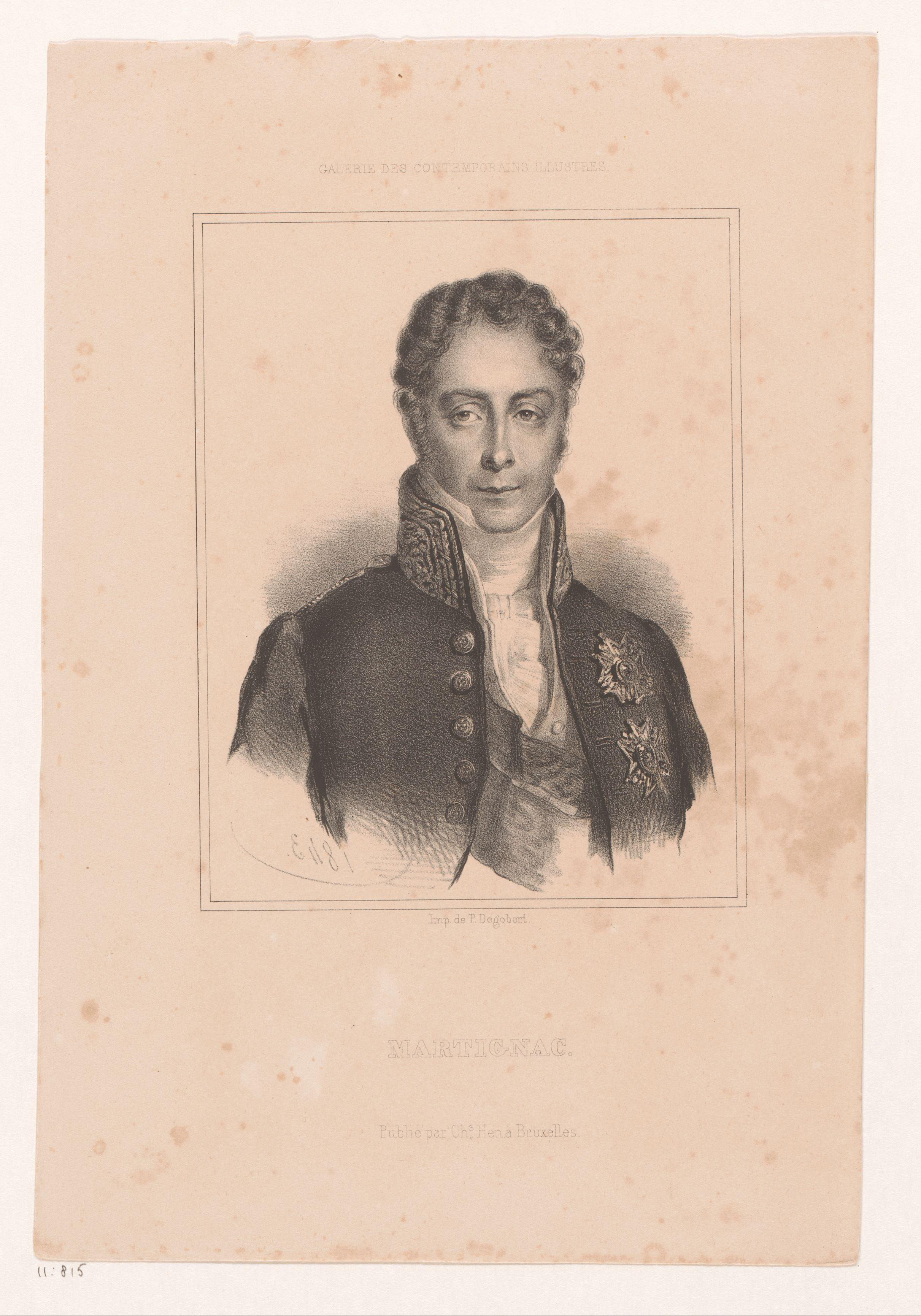 Portret van Jean Baptiste Gay de Martignac