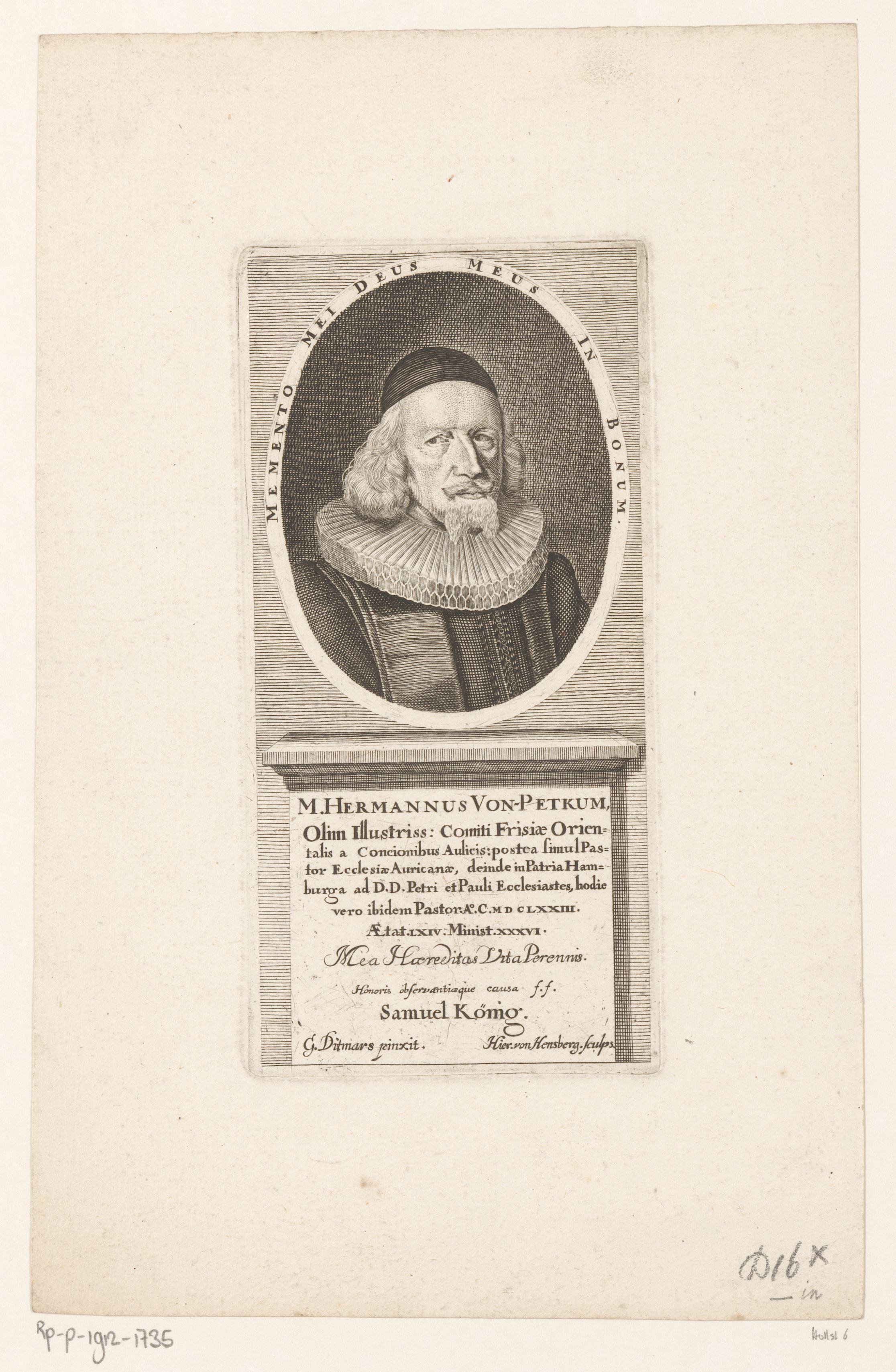 Portret van Hermann von Petkum op 64-jarige leeftijd