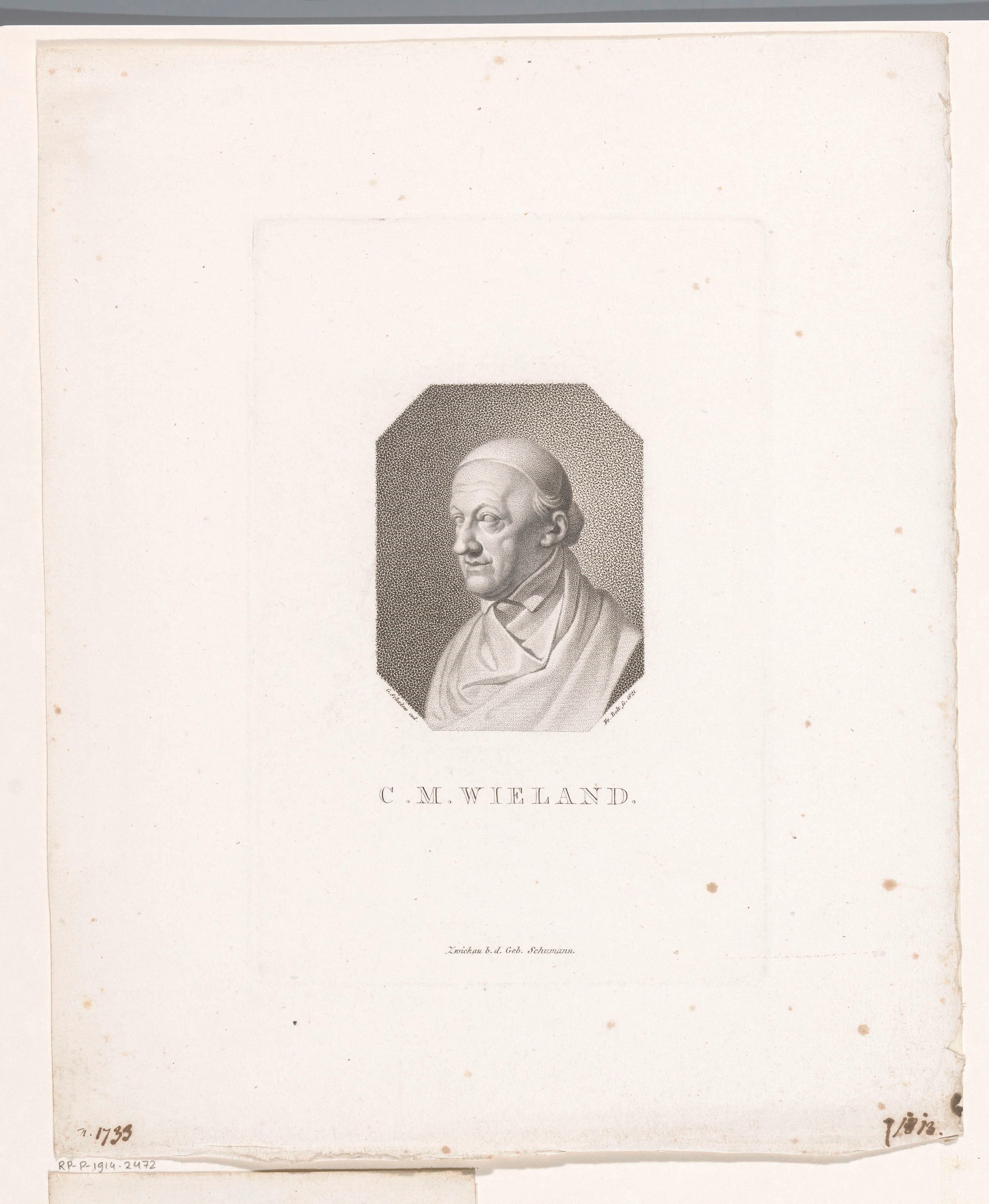 Portretbuste van Christoph Martin Wieland