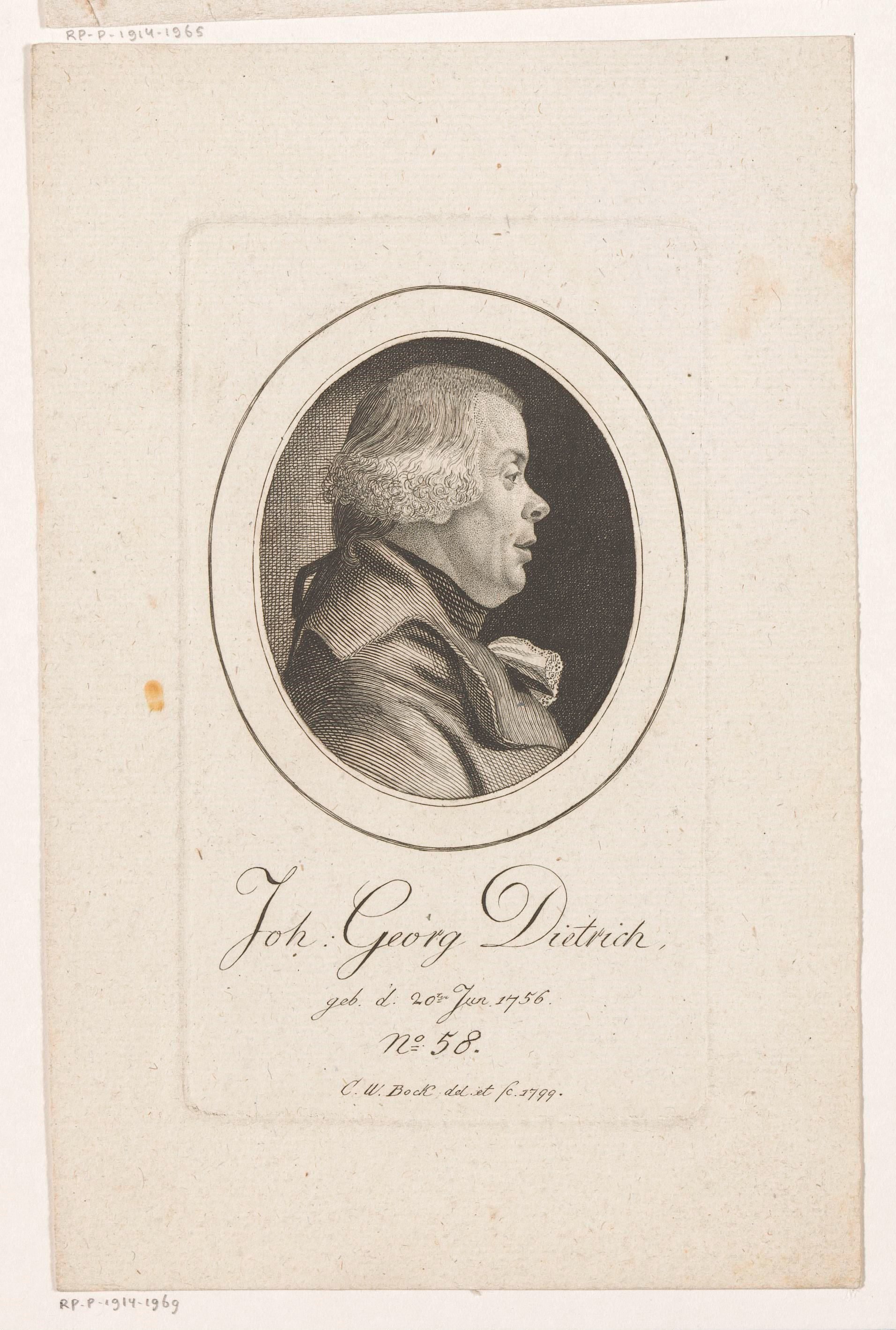 Portret van Johann Georg Dietrich