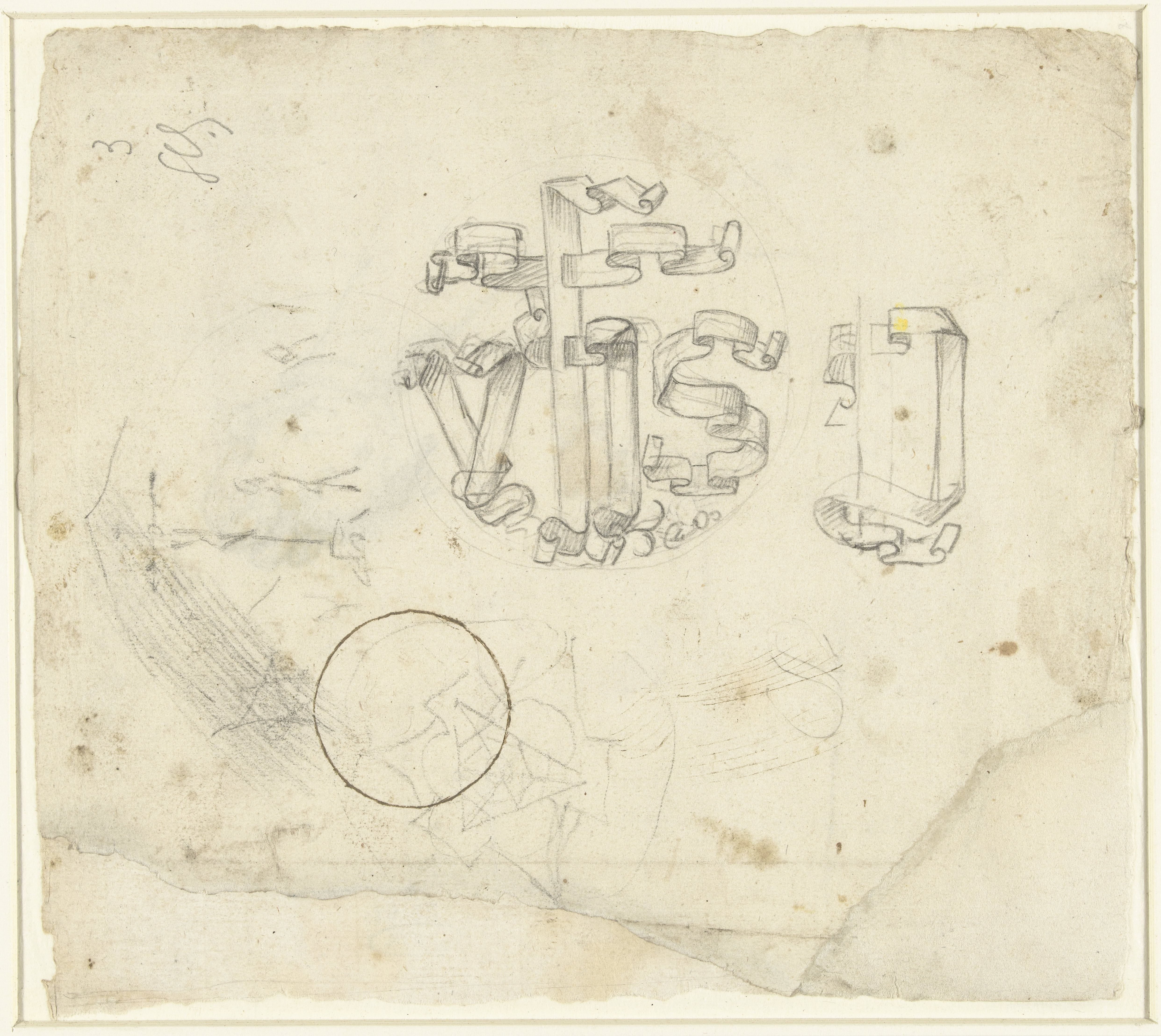 Christusmonogram op een studieblad
