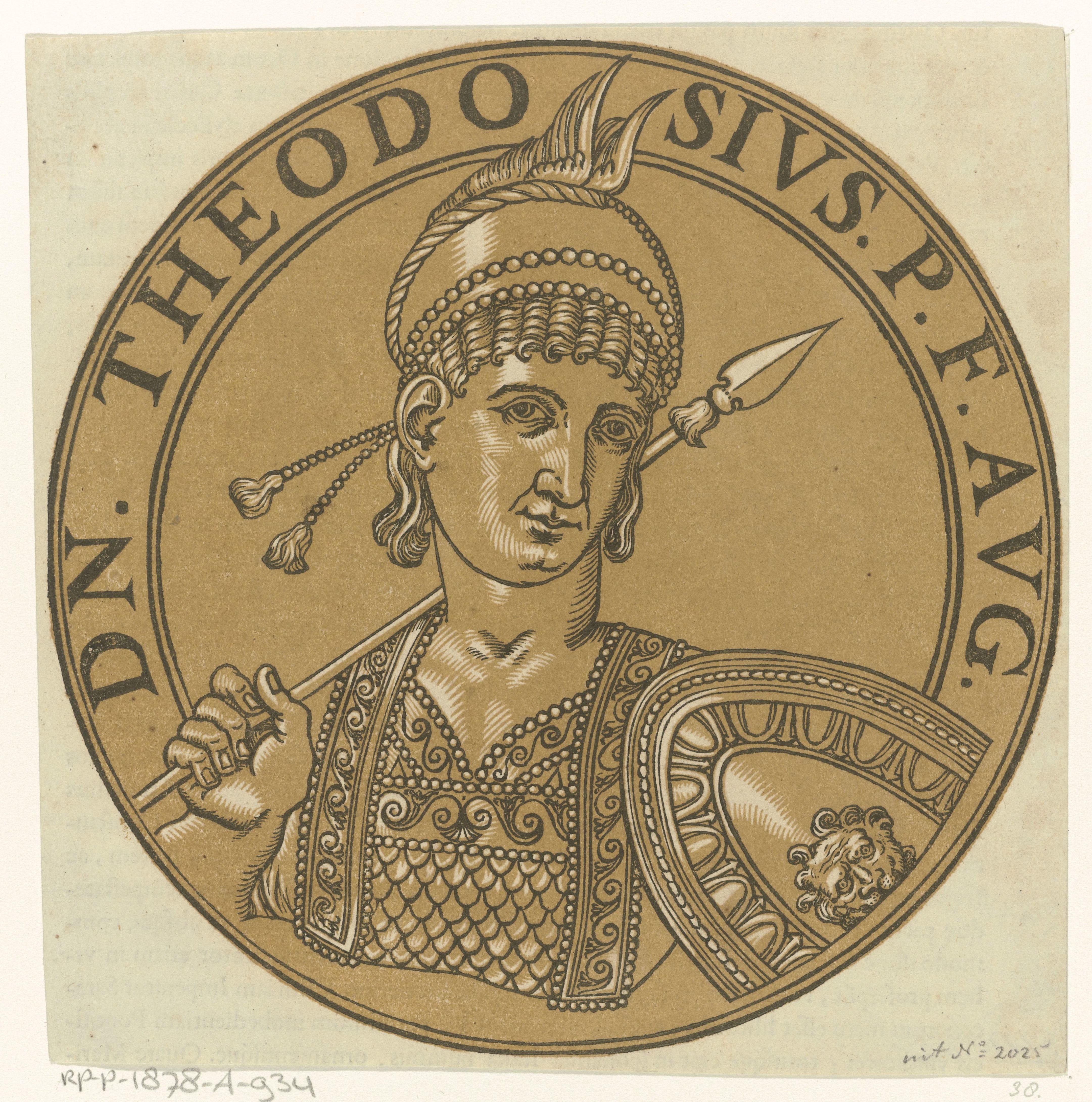Medaillon met een portret van keizer Theodosius III