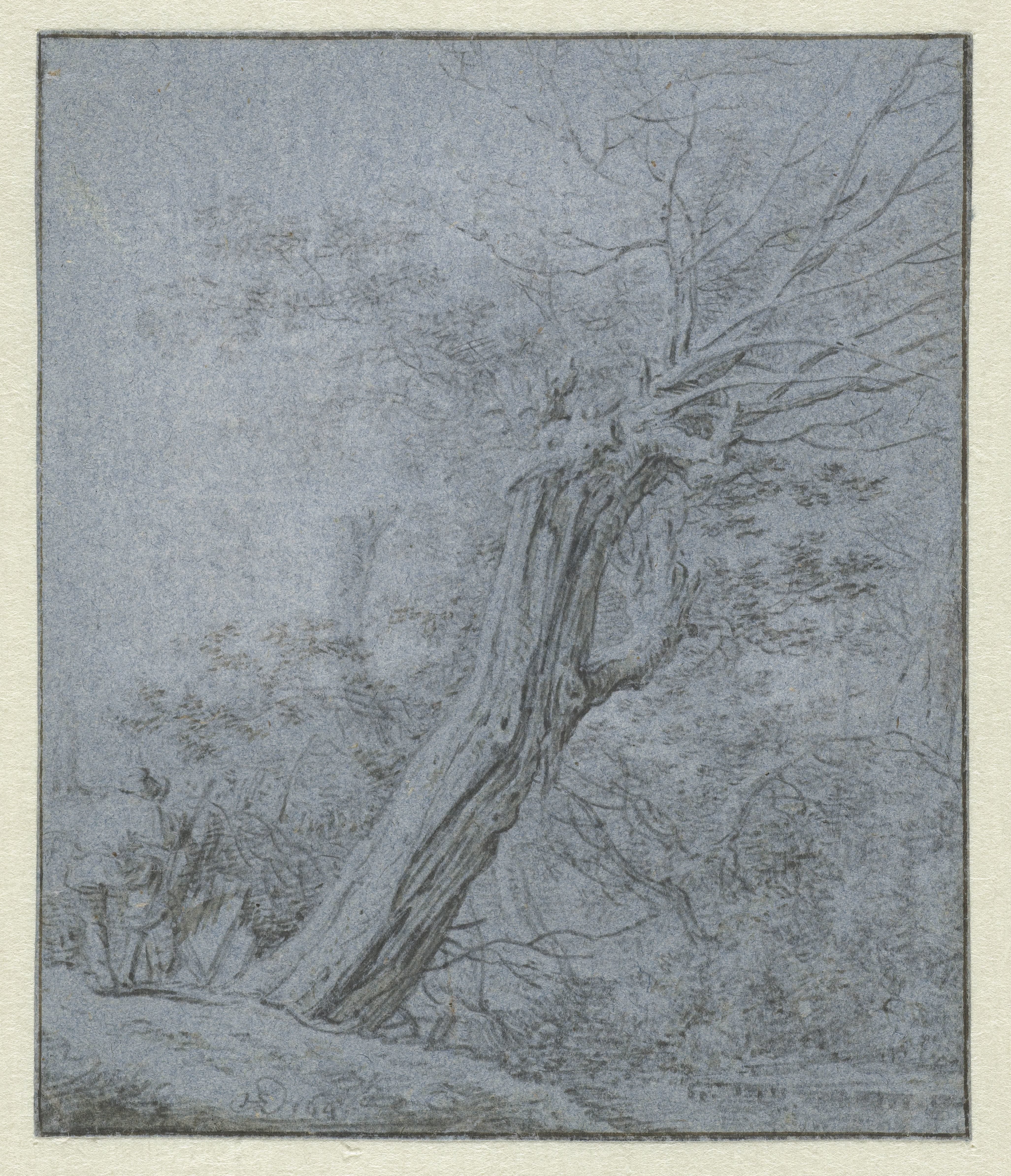 Landschap met een grote boom