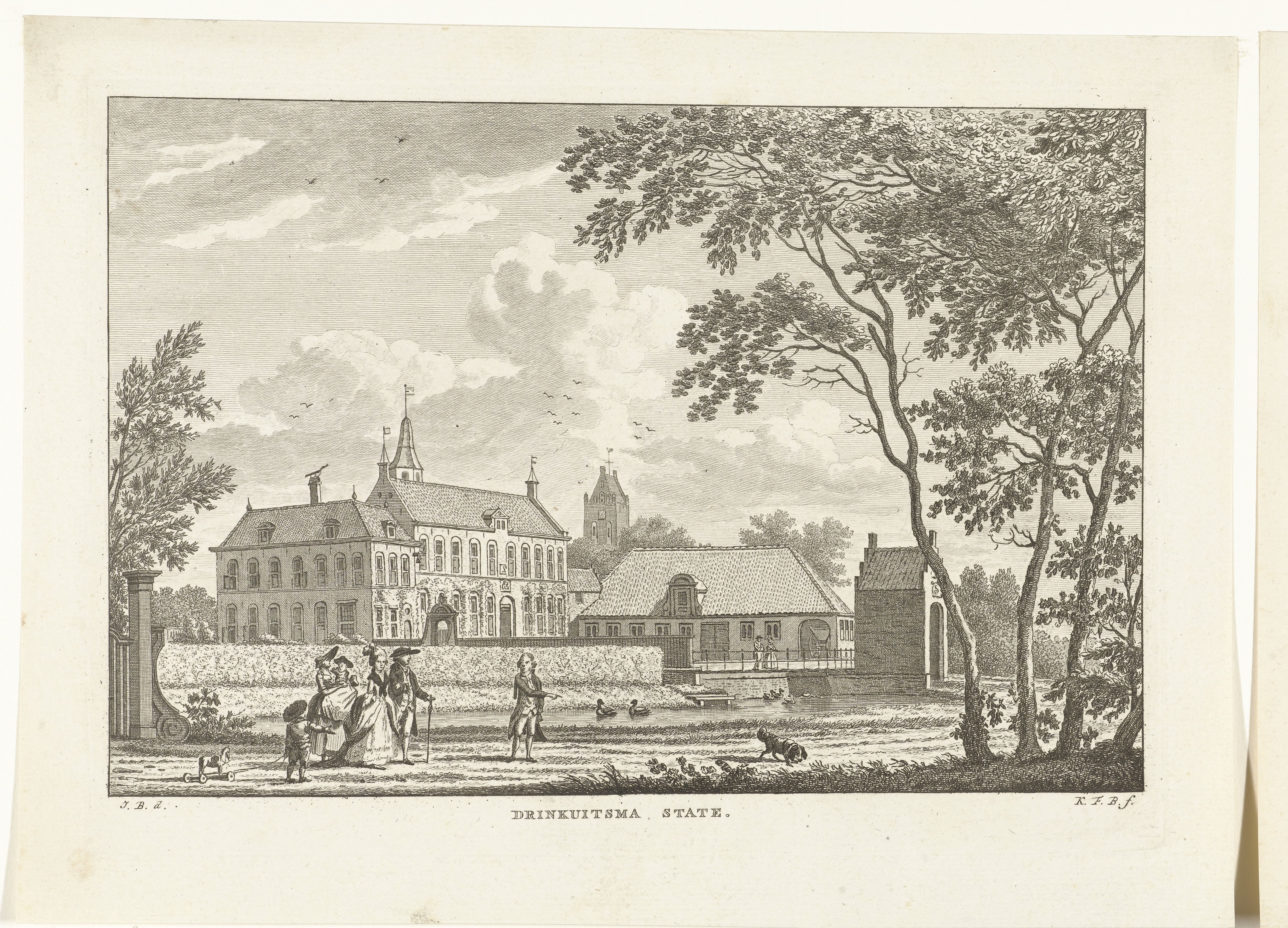 Gezicht op Eminga (Drinkuitsma) State te Goutum