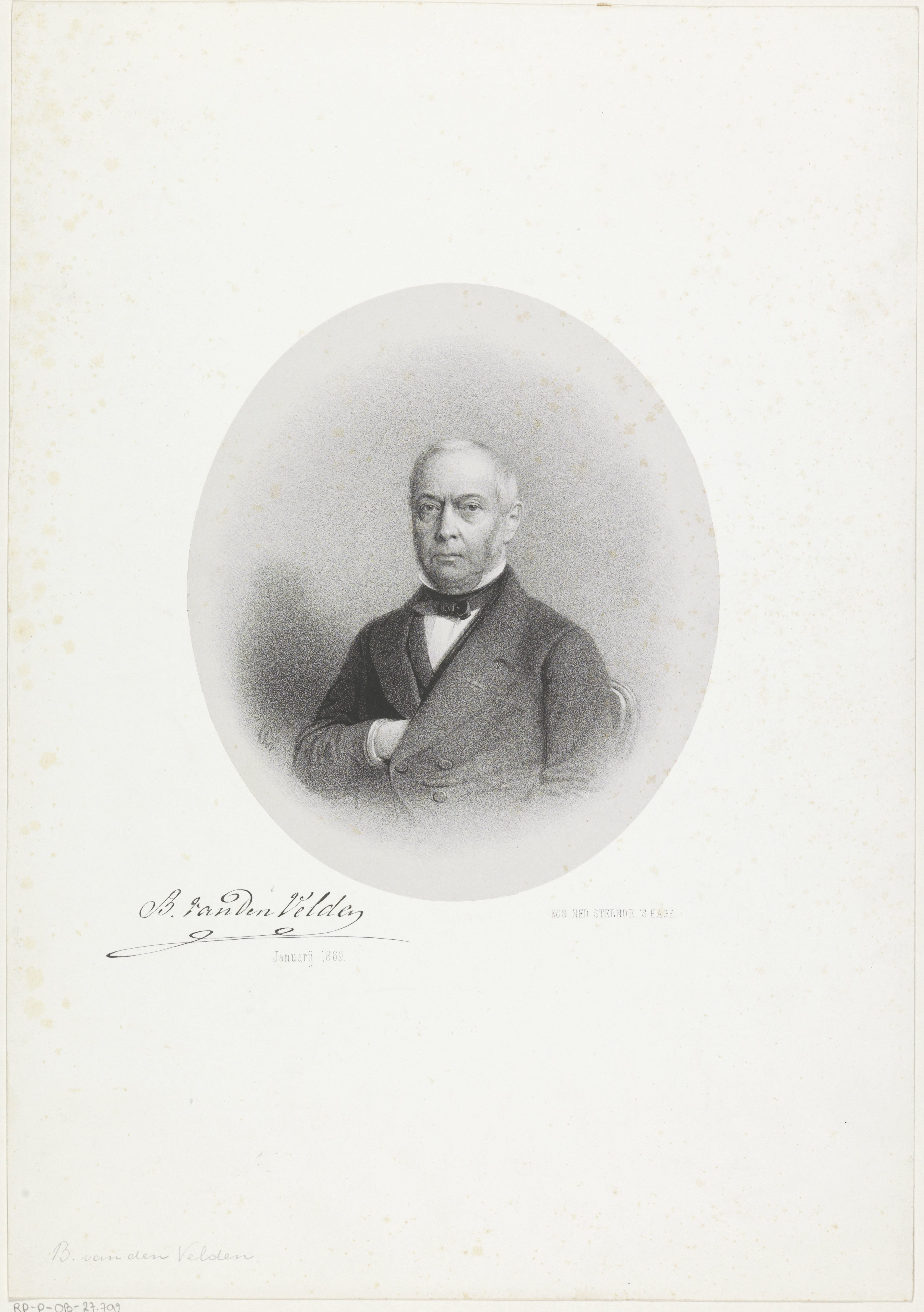 Portret van B. van den Velden