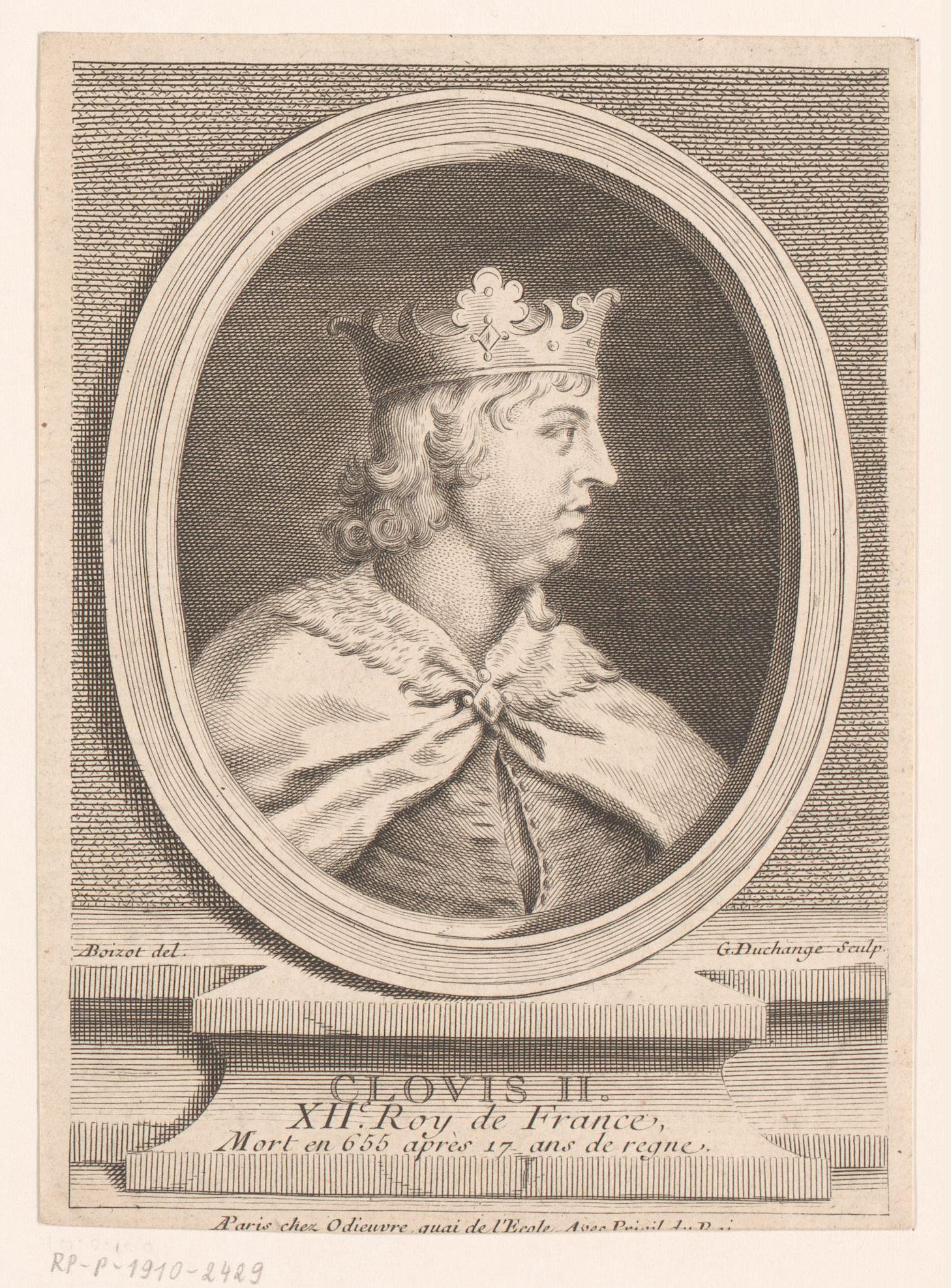 Portret van Clovis II van Frankrijk