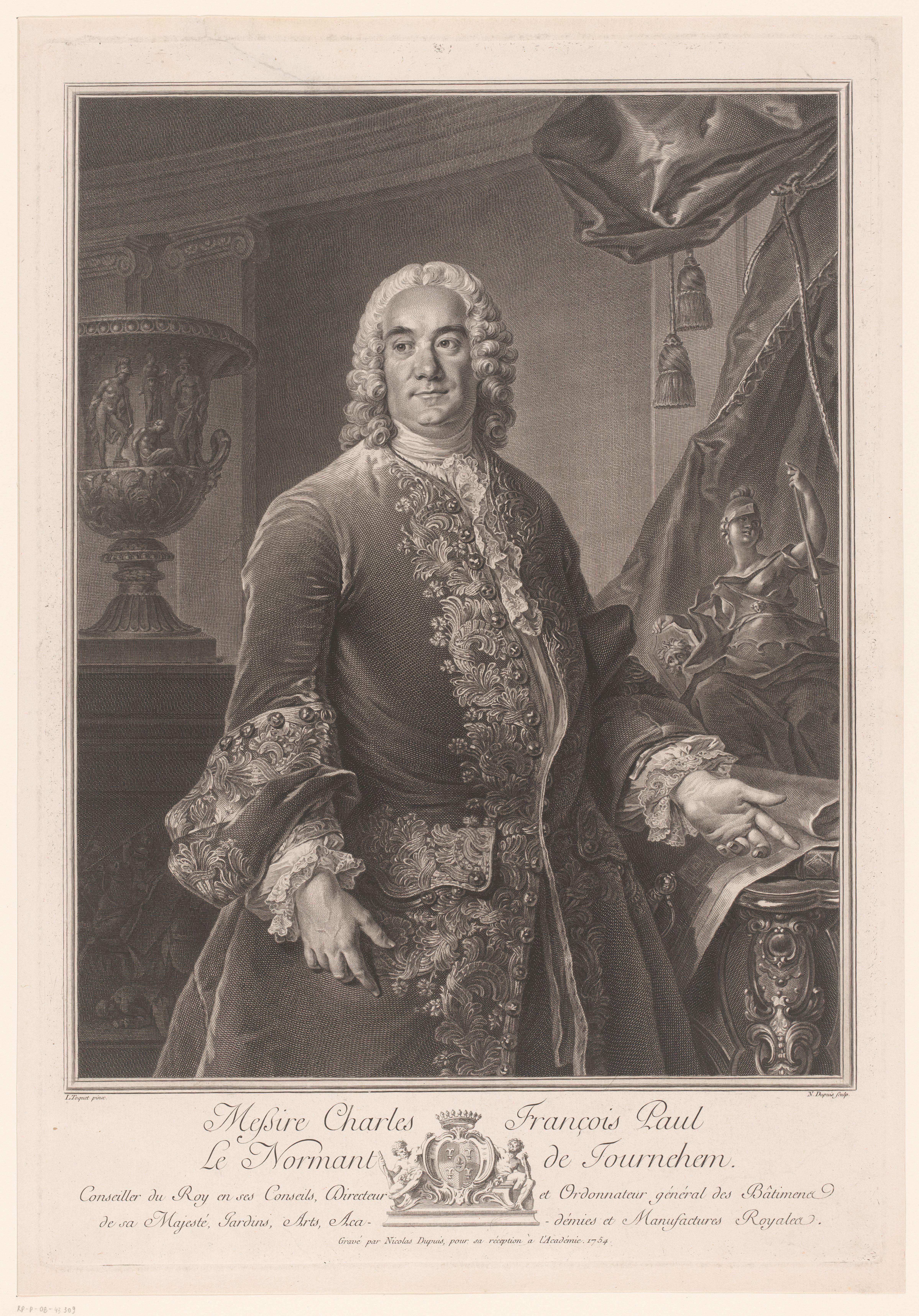 Portret van Charles François Paul Le Normant de Tournehem